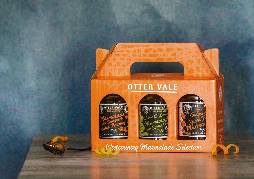 Otter Vale Marmalade Gift Pack - Three Handmade Flavours with Gin, Rum & Brandy