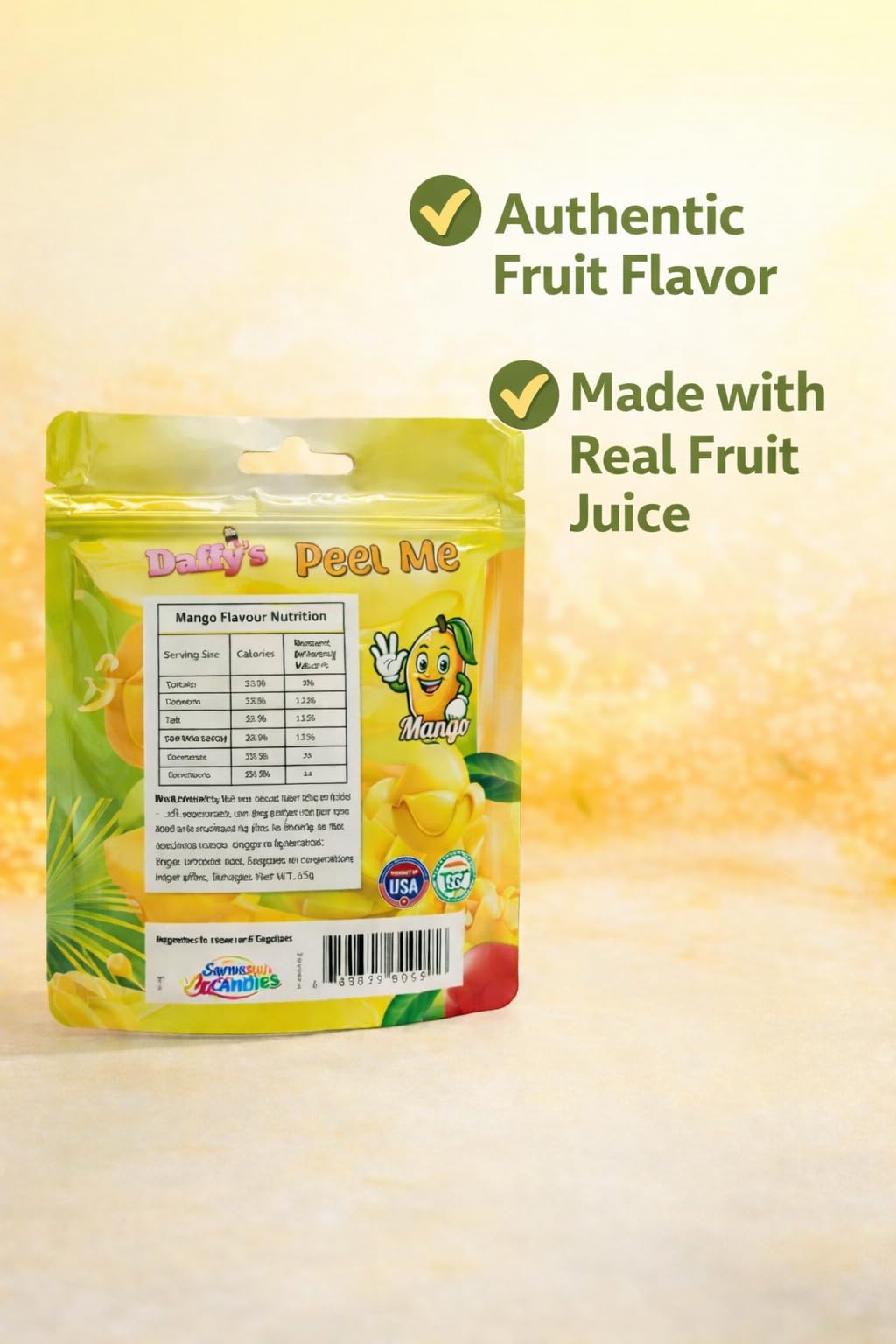 SHINE Daffy's Peel Me Gummy Candy - Real Fruit Juice, Interactive Peel Design | 65g Pouch 3