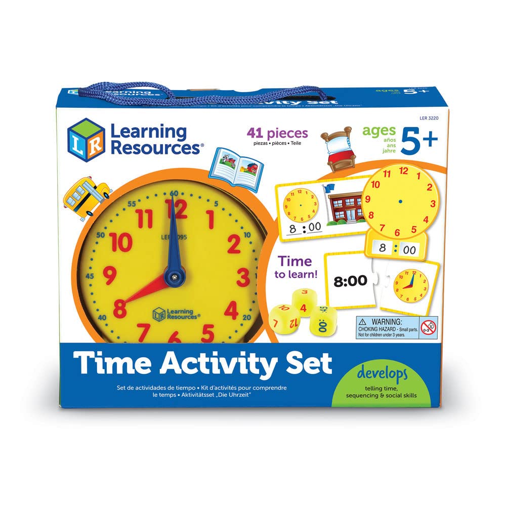 Learning Resources Time Activity Set - 120-Piece Educational Clock for Teaching Time, Ages 5-9 2