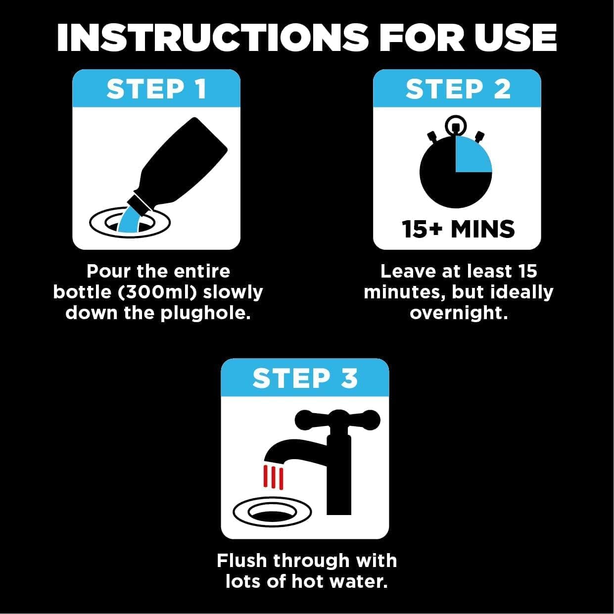 Buster Bathroom Drain Unblocker 600ml – Fast-Acting Plughole Unblocker for Sinks, Showers & Baths 2