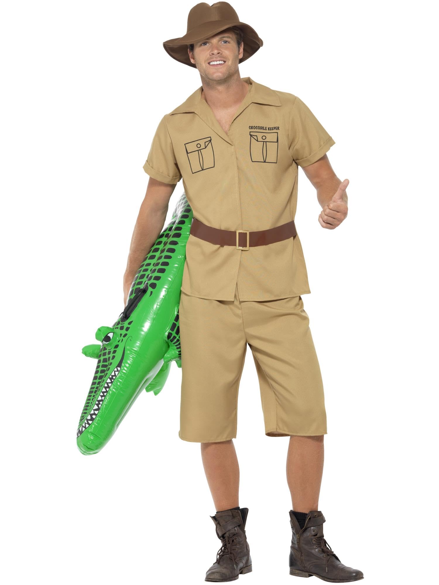 Smiffys Safari Man Costume - Adult Men's Fancy Dress with Shirt, Shorts, Belt and Hat 3