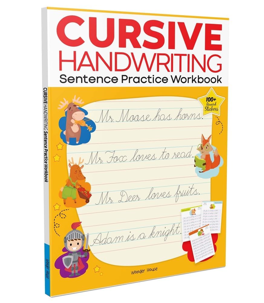 Wonder House Cursive Handwriting - Sentence Practice Workbook | Ages 3-7