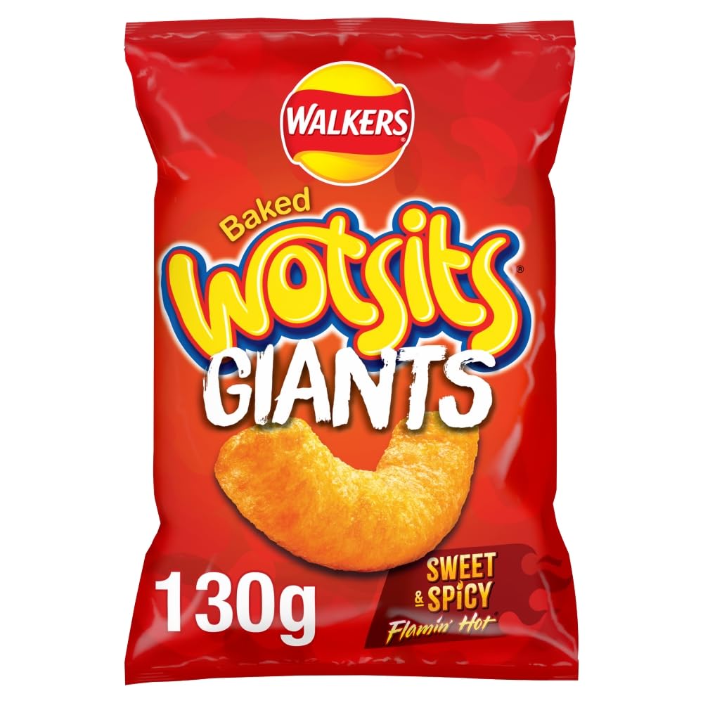Walkers Wotsits Giants Sweet & Spicy Snacks Crisps - Supersized Baked Snack | 130g 1