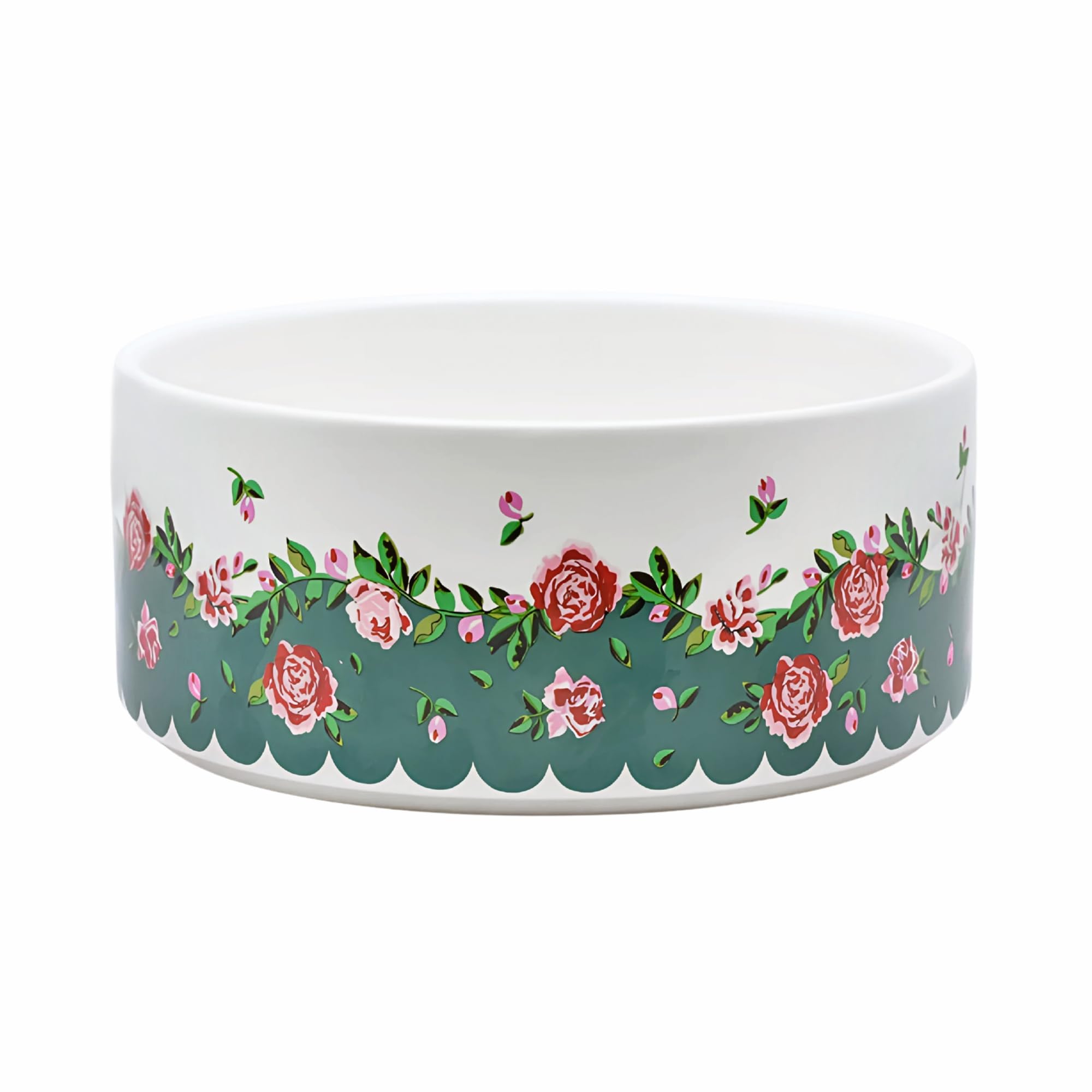 Pet Brands Cath Kidston Ceramic Large Dog Bowl - 1.4L Capacity | Dolly Rose Print 1