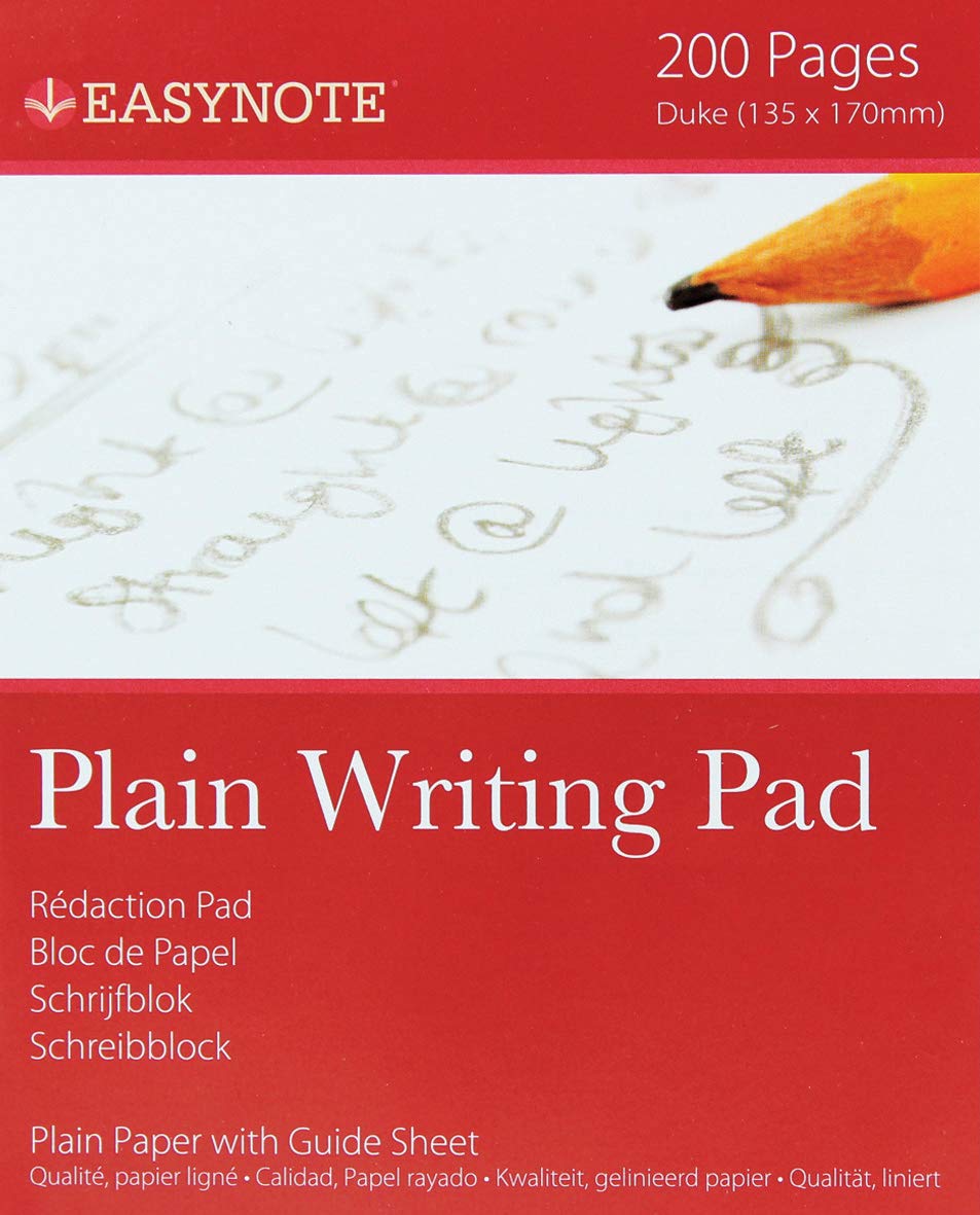 Just stationery Duke Pad - 100 Sheet Plain Paper | Standard Letter Writing Size | Includes Line Guide Sheet