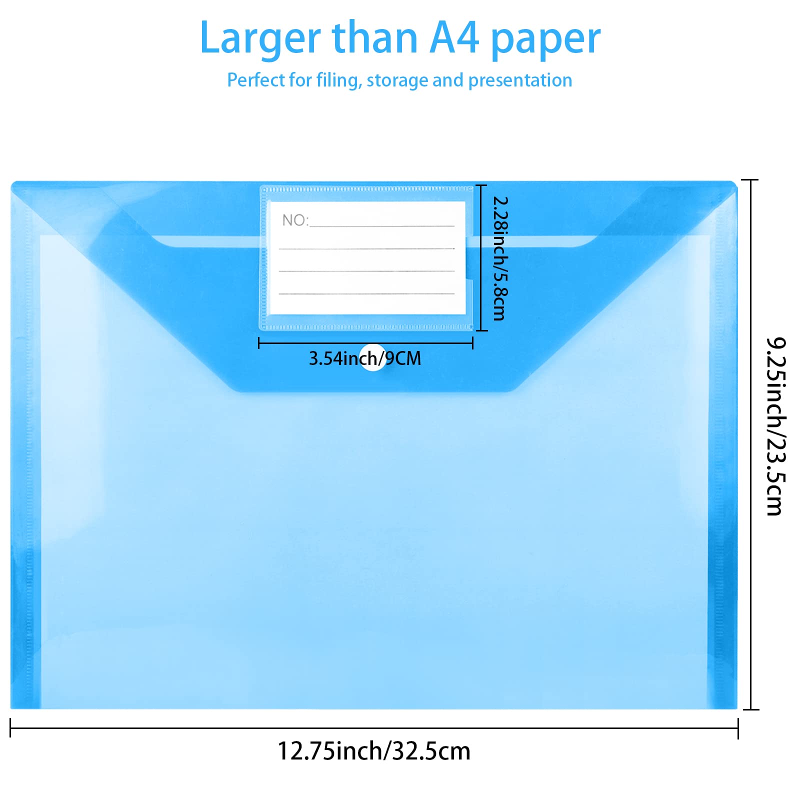 GoodtoU Plastic Wallets - 36 Pack Coloured Document Folders with Popper Closure | 150 Sheet Capacity
