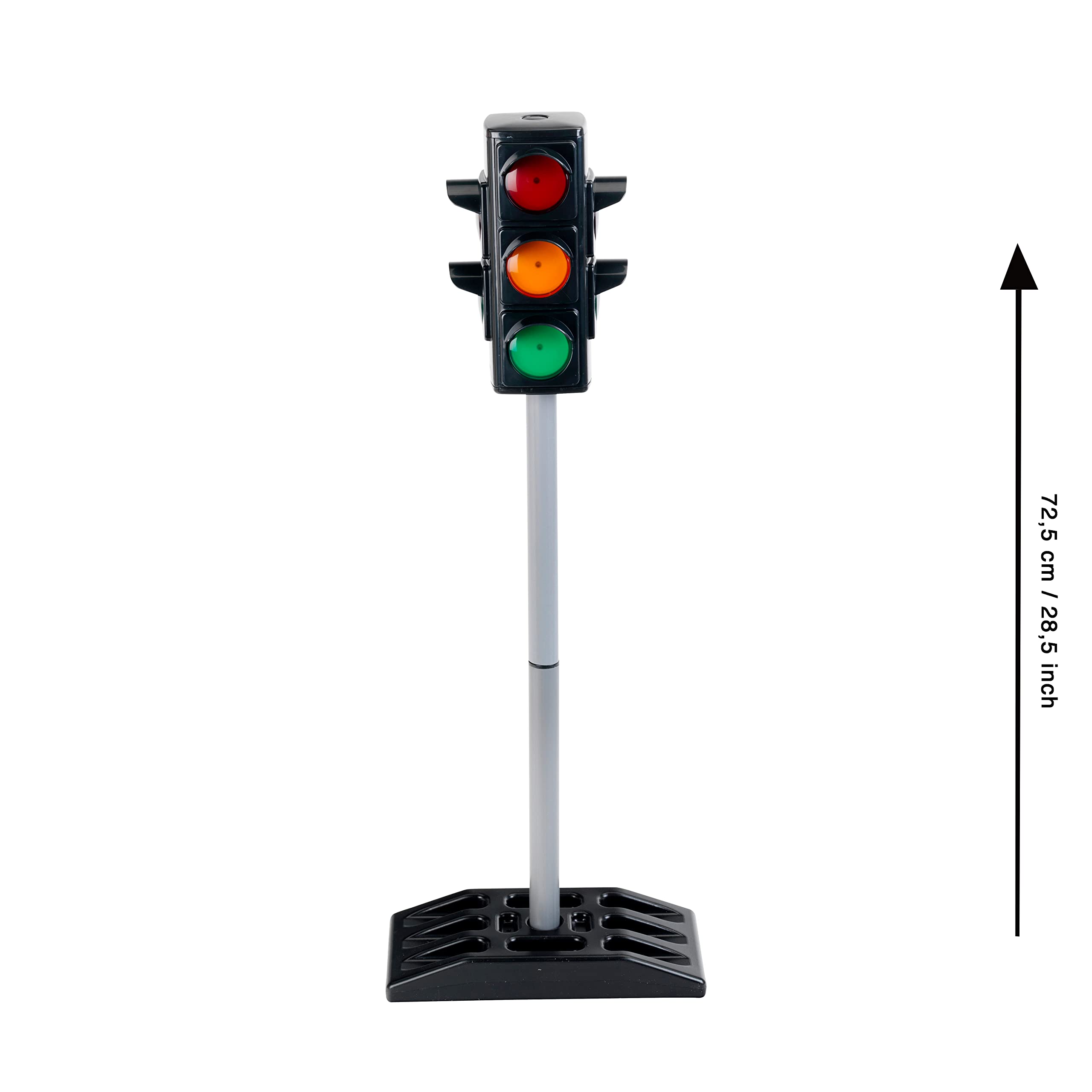 Theo Klein 2990 Traffic Lights - Battery-Powered w/ Manual/Auto Cycle | 72.5 cm High | Ages 3+ 3