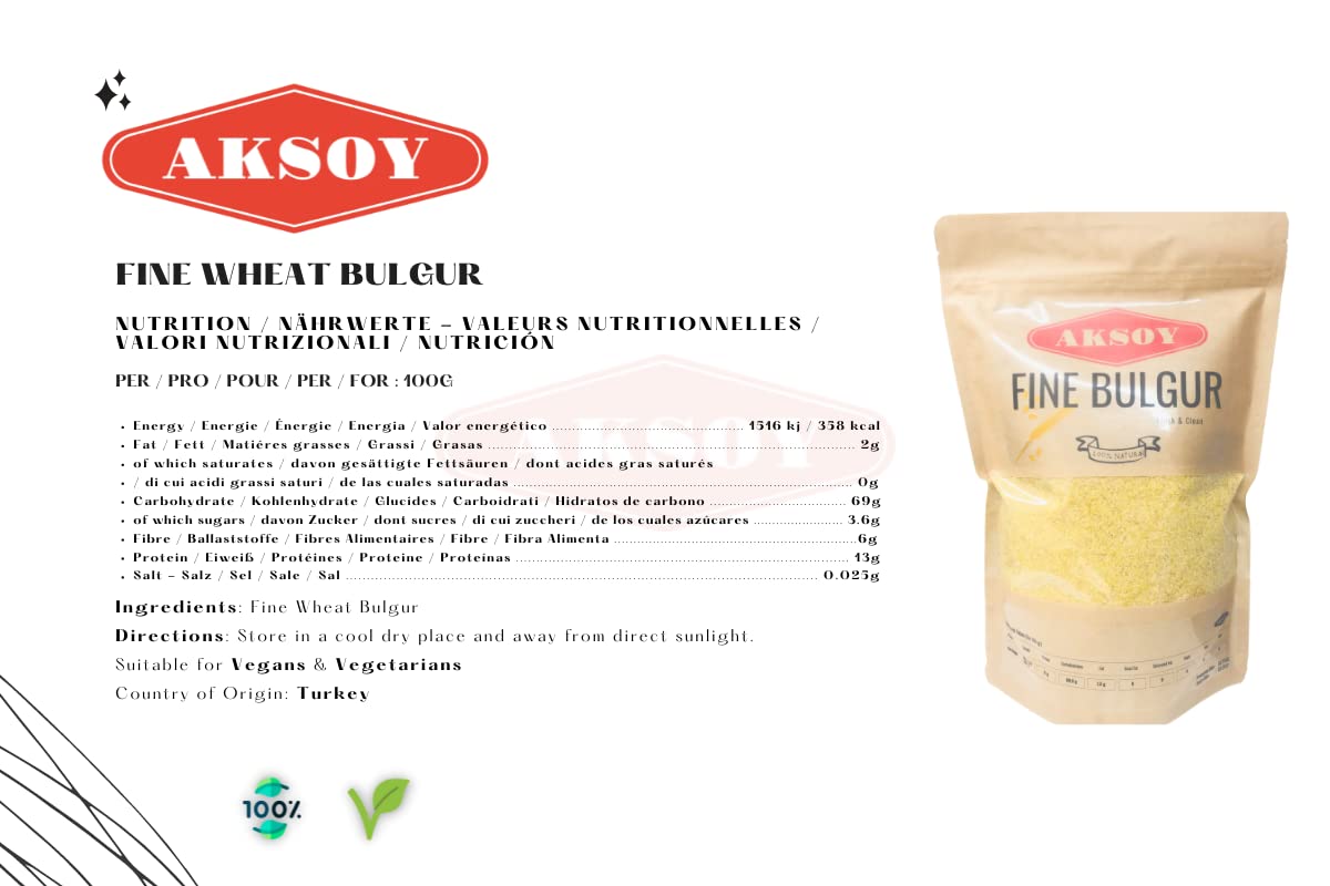Aksoy Fine Bulgur (For Salads & Meatballs) 1.25KG 6