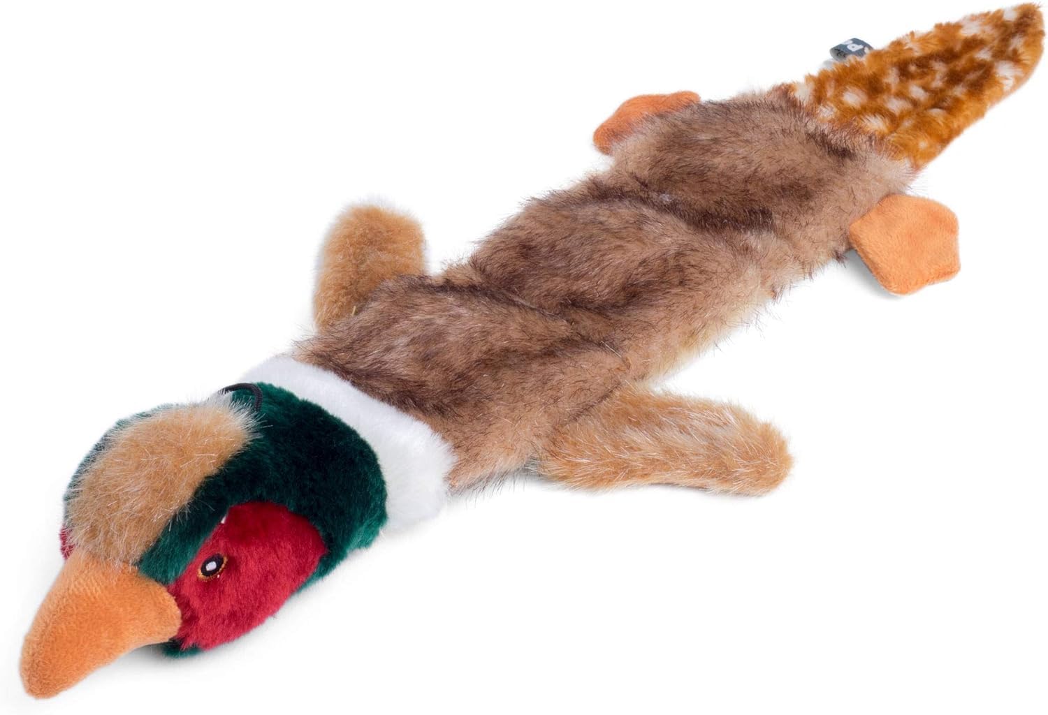 Petface Luxury Multi Squeak Pheasant Dog Toy | Plush Fur Material | Medium & Large Breeds