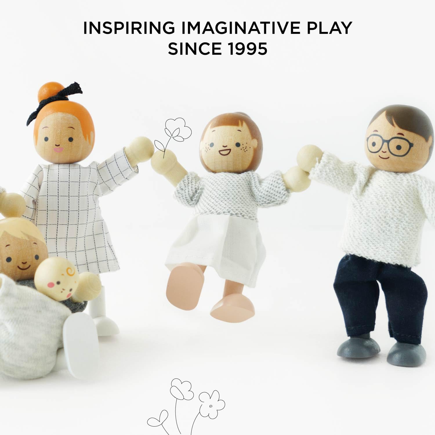 Le Toy Van My Doll Family Play Set - Wooden Figures for Doll Houses | Multicoloured 5