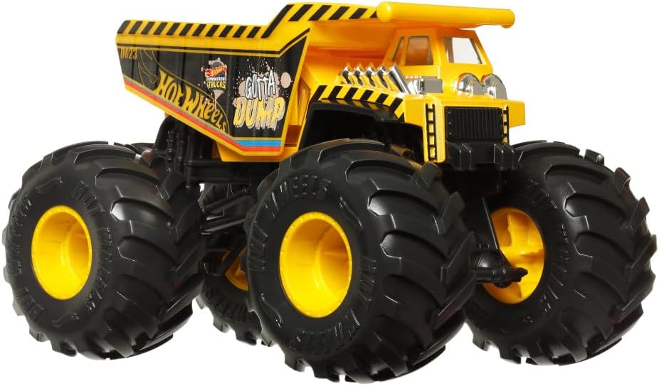 Hot Wheels Mattel Monster Trucks 1:24 Die-Cast Gotta Dump - Large Scale Monster Truck Toy for Kids, Durable Metal Construction, Assorted Models