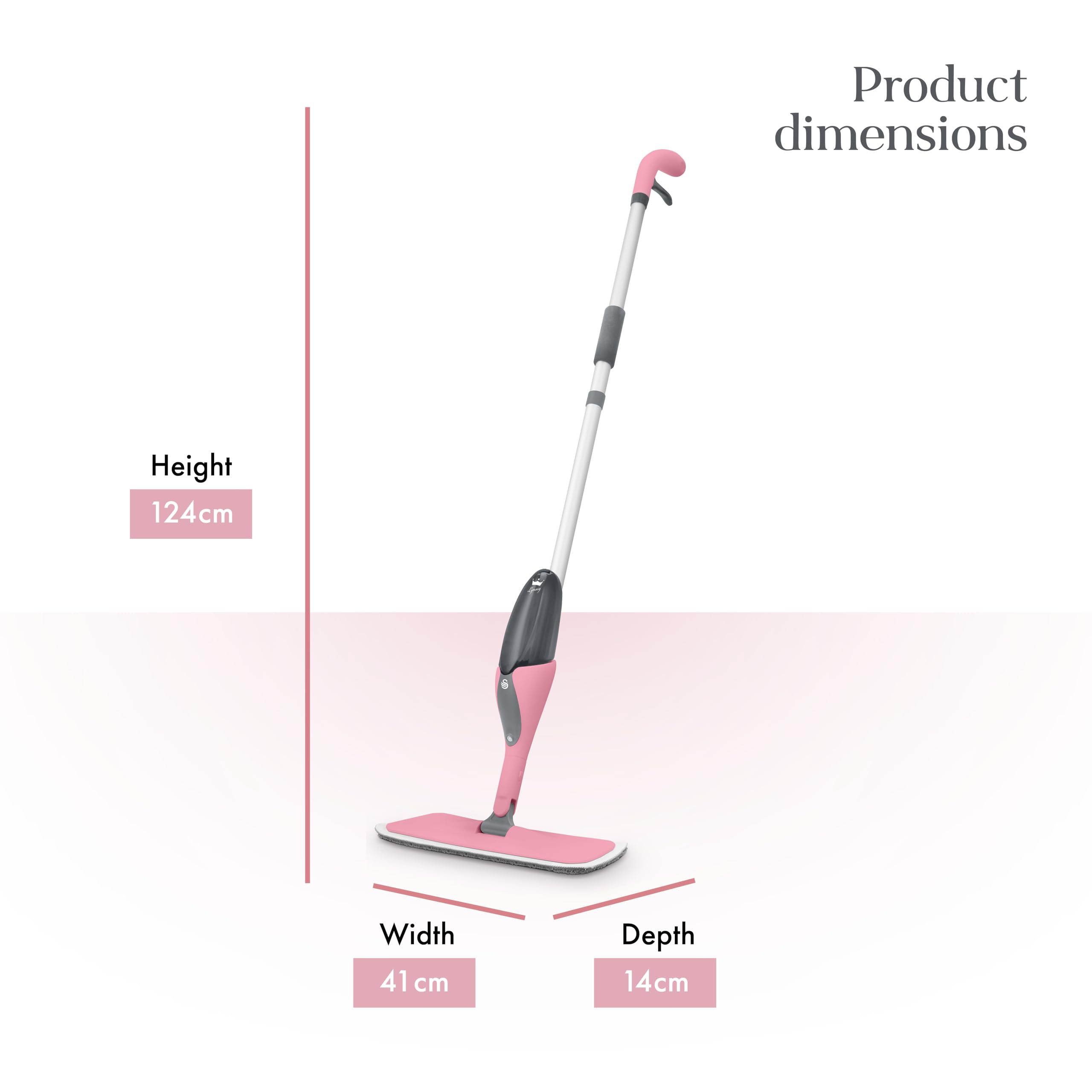 Swan Lynsey Queen of Clean Spray Mop - 2-in-1 Wet Mopping & Dry Dusting | Pink 7