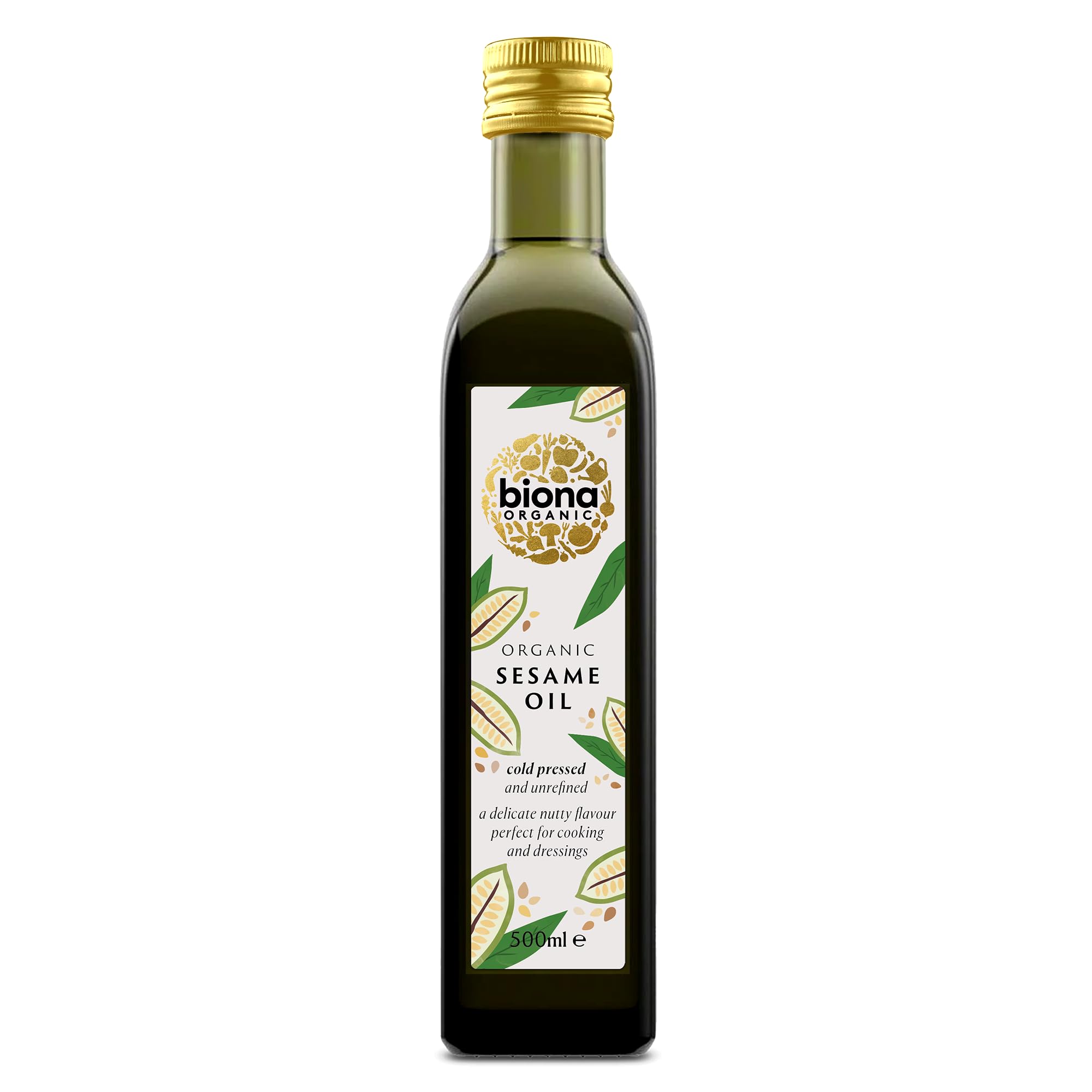 Biona Organic Sesame Seed Oil - Cold-Pressed, Unrefined | 500ml | Nutty Flavor 1
