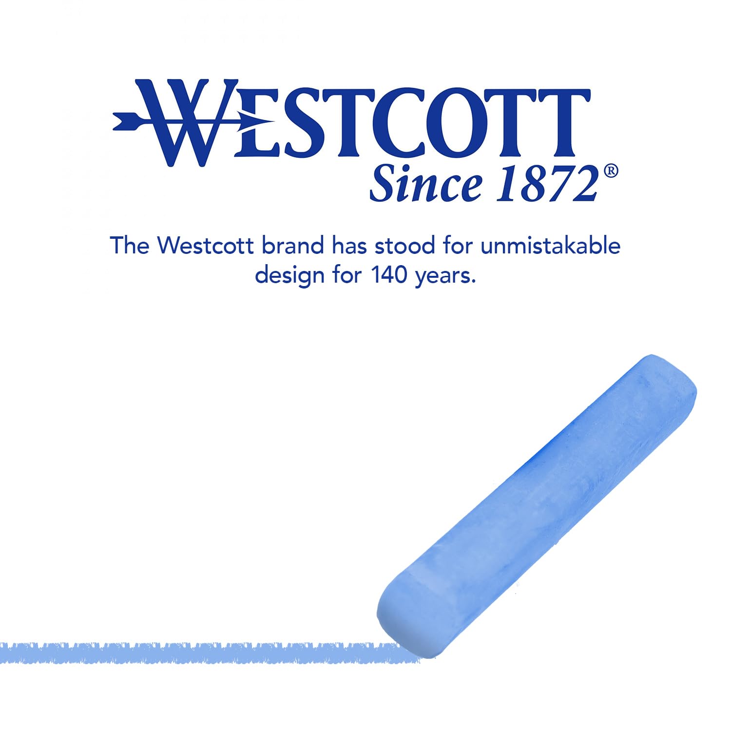 Westcott Colourful Chalk Pack of 12 | 1.2 cm Diameter | Low Dust | Washable 5