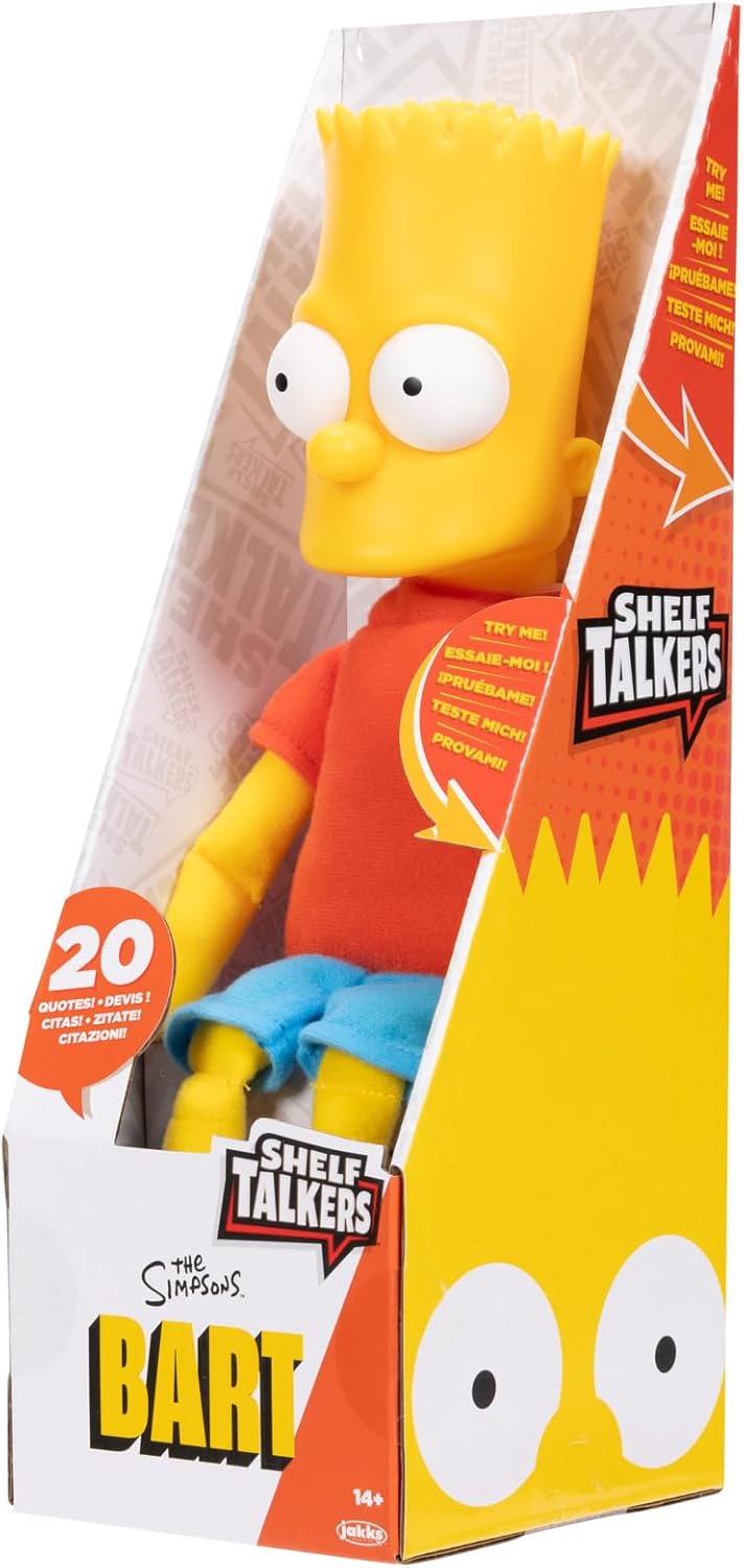 JAKKS Pacific The Simpsons Bart Simpson Plush Shelf Talker Collectible Figure (175614-PB)