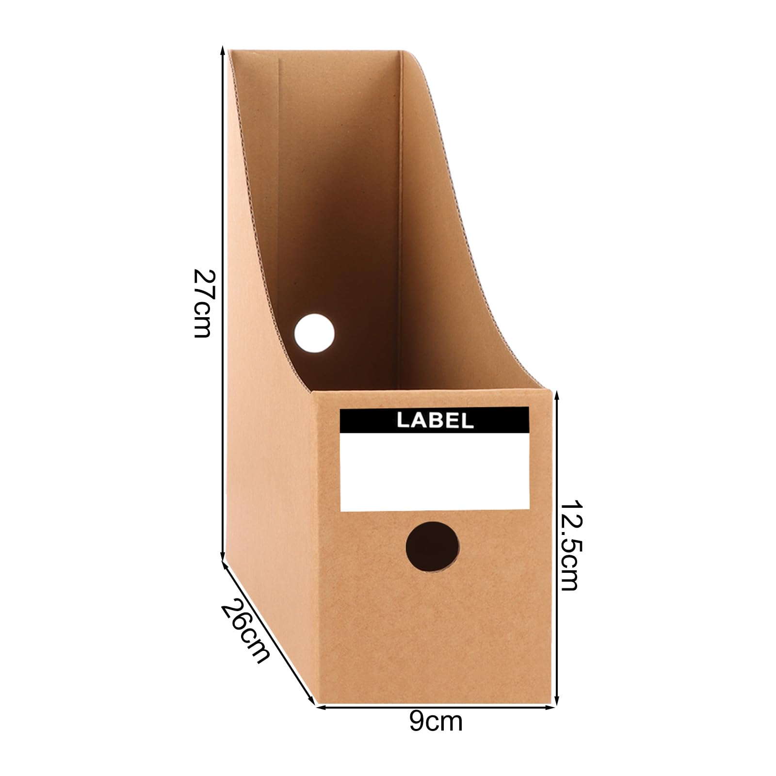 ASelected 10 Pcs Magazine File Holders - Premium Cardboard, Cowhide Color | 26x27x9cm 2