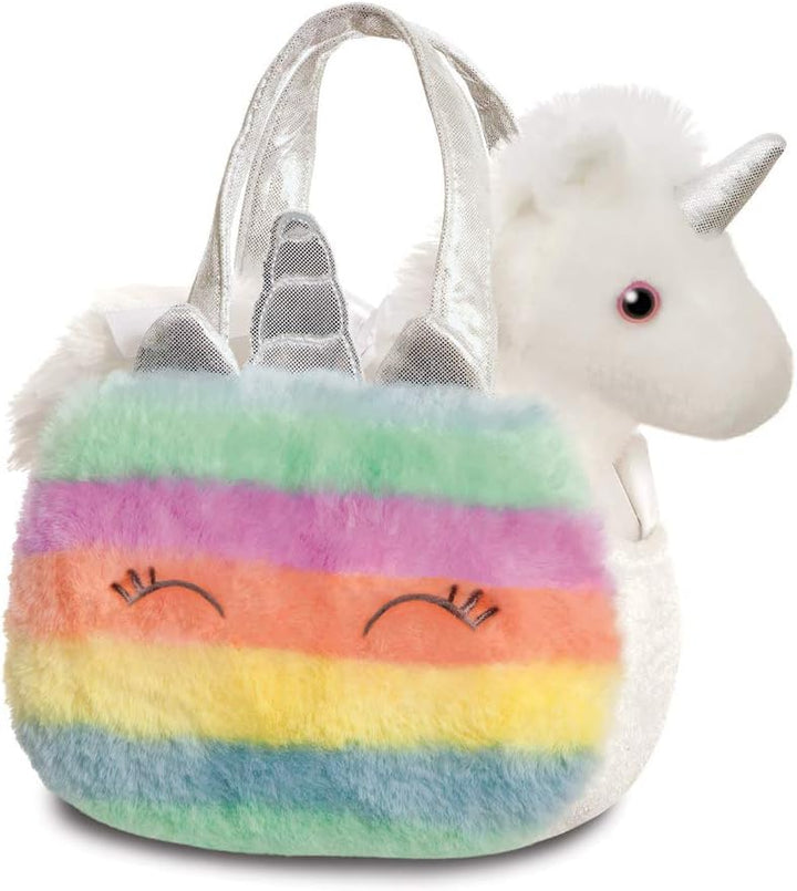 AURORA Fancy Pals Pet Carrier Collection - Rainbow Unicorn Soft Toy & Pet Carrier Bag (61363)