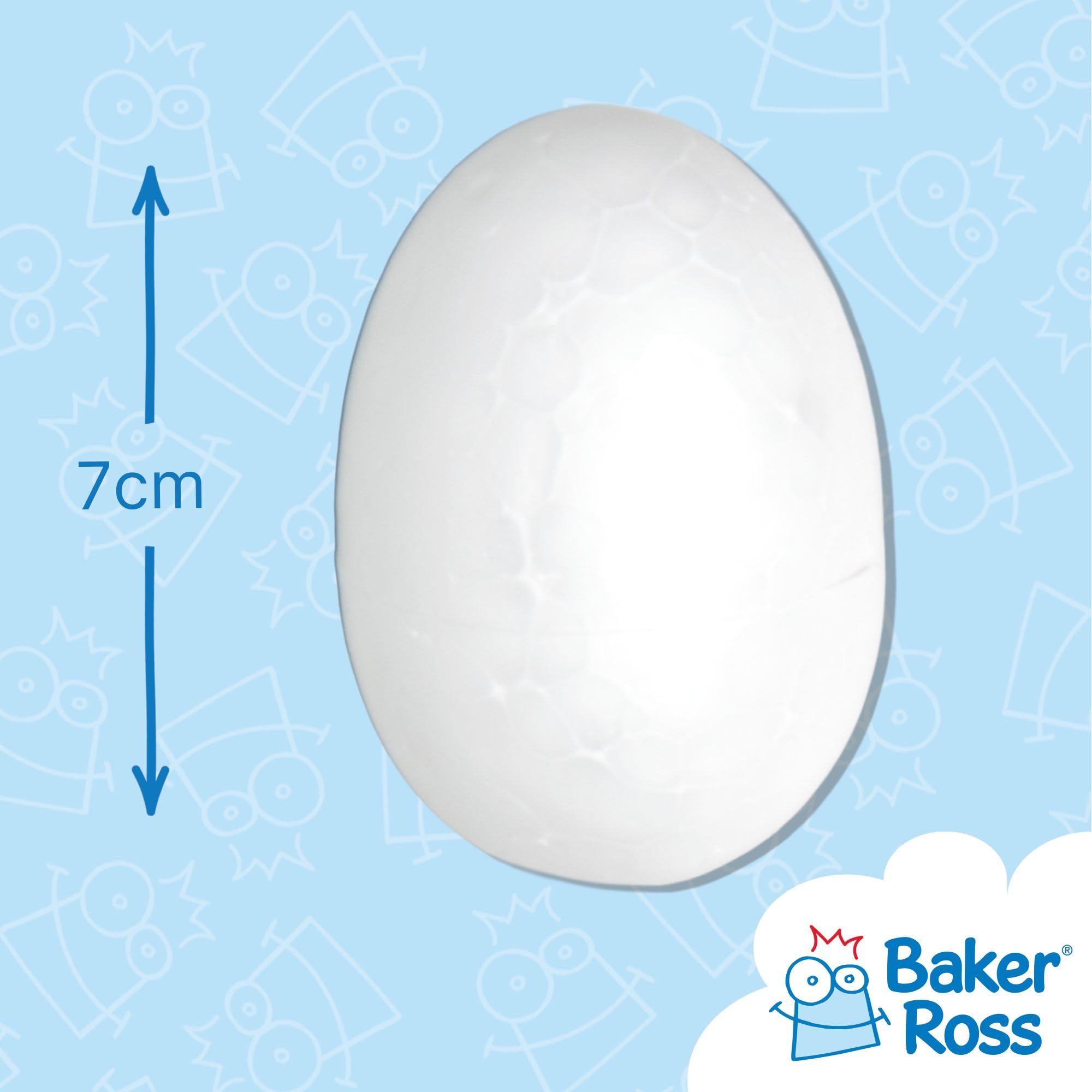 Baker Ross Polystyrene Eggs - Pack of 10, 7cm White Craft Eggs 3