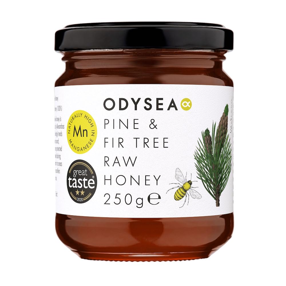 Odysea Greek Raw Pine & Fir Honey - 100% Unprocessed | 250g Jar | Great Taste Award Winner
