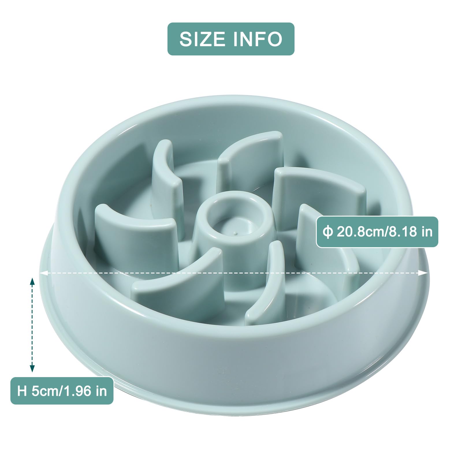 Vinabo Slow Feeder Dog Bowl - Anti Choke & Bloat | Medium, Blue | Holds 4 Cups 7