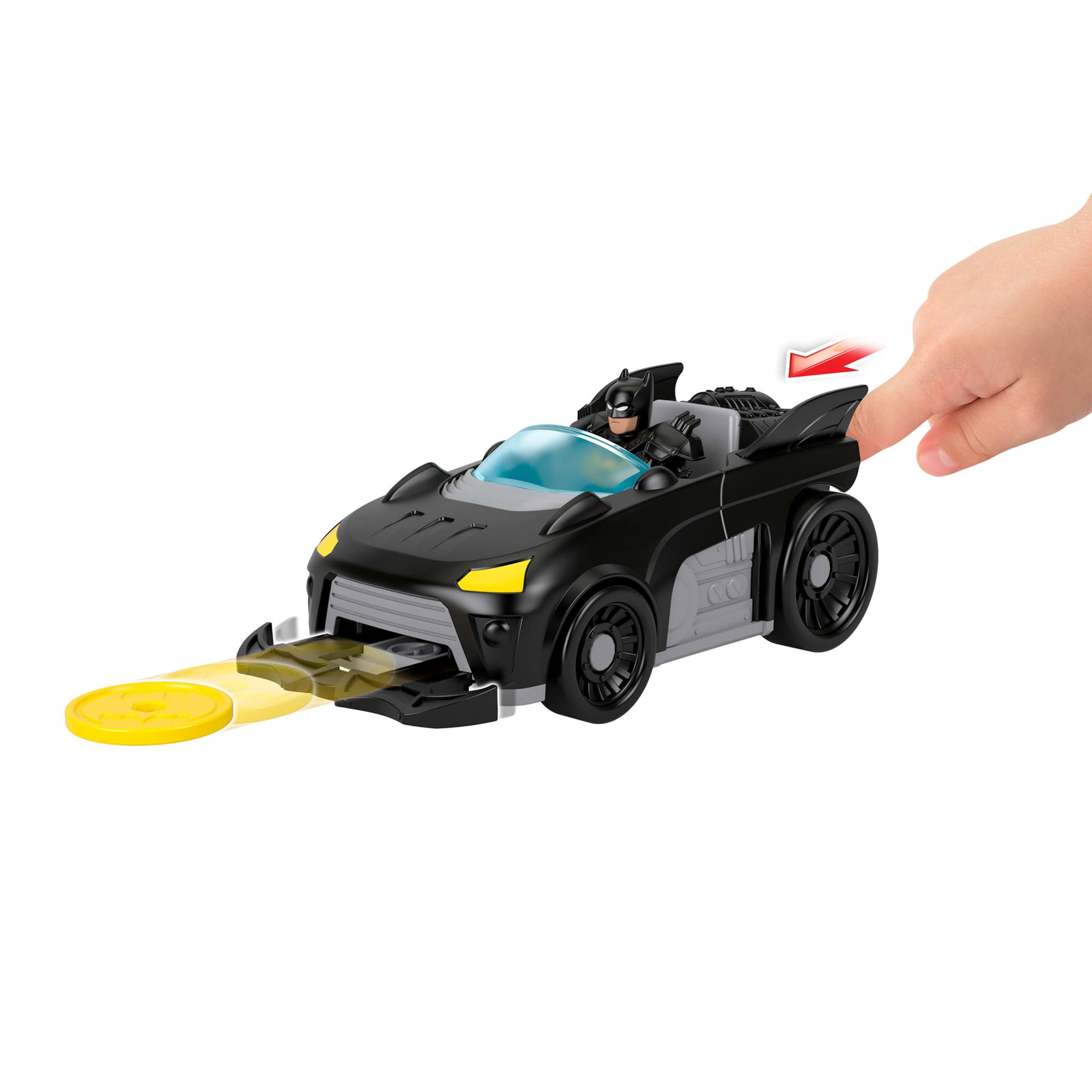 Fisher-Price Imaginext DC Super Friends Metal Force Batmobile Toy Car with Action Figure - 3-in-1 Launcher Playset 3