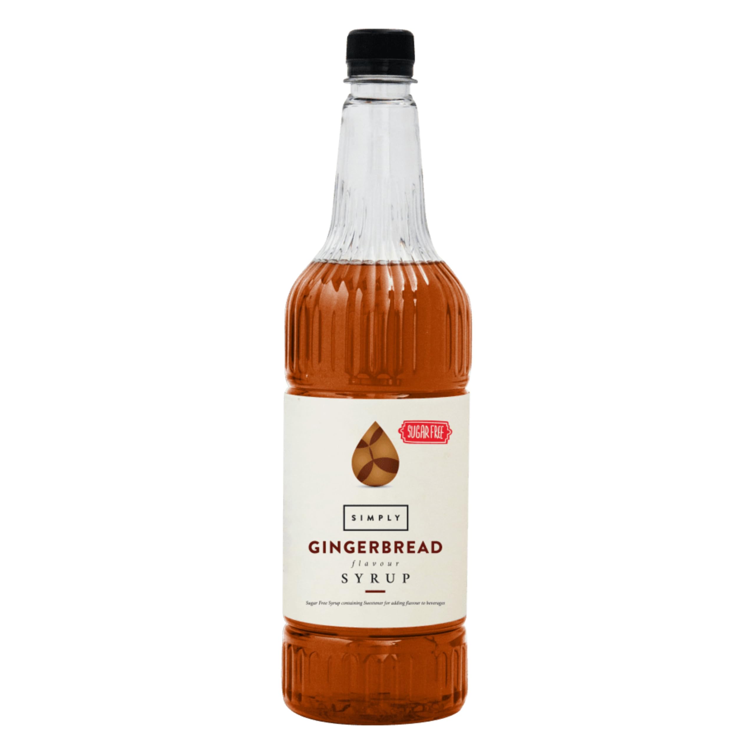 Simply – Zuckerfreier Lebkuchensirup, kalorienarmer, veganer und nussfreier aromatisierter Sirup für Kaffee, Cocktails und Backen (1 Liter)