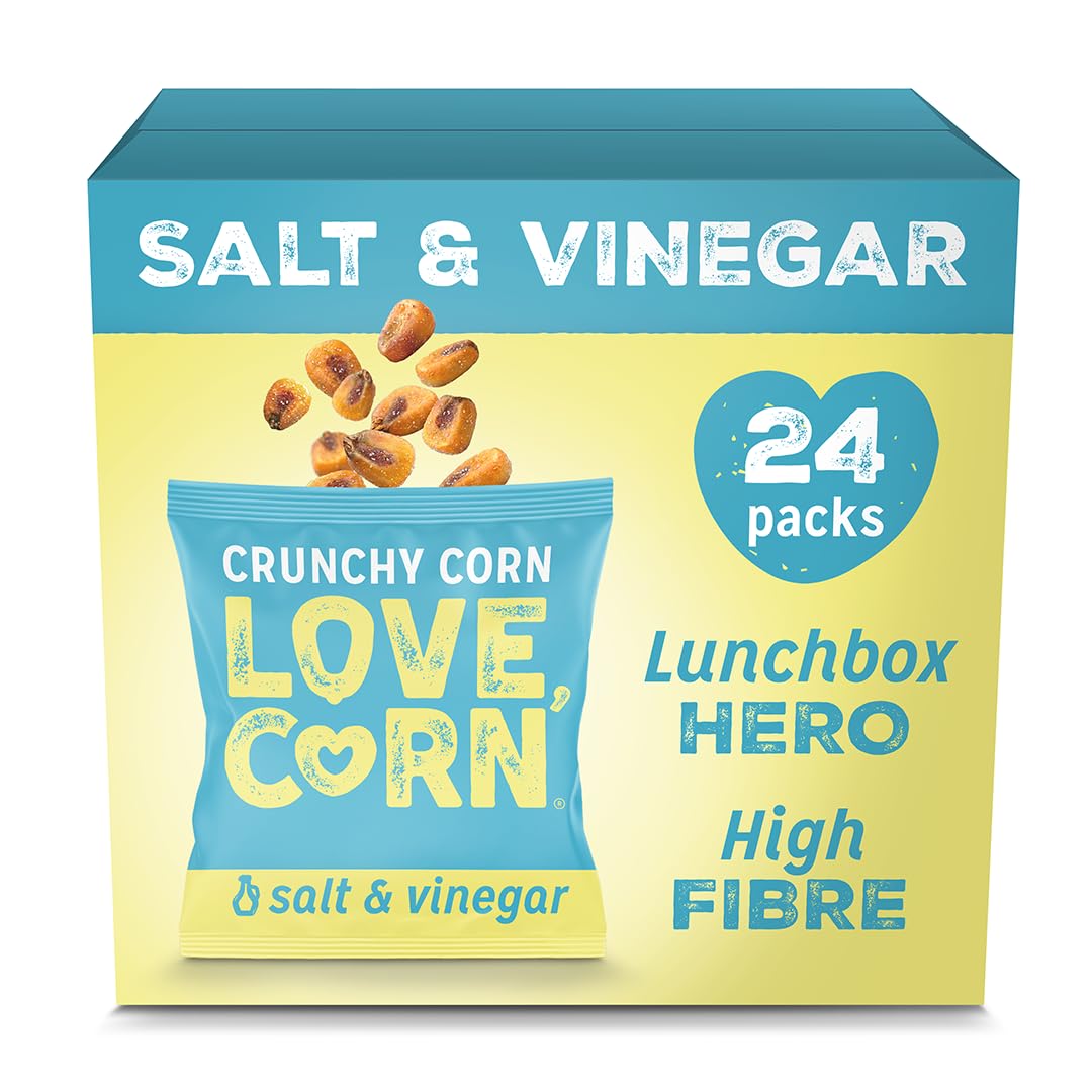 LOVE CORN Crunchy Corn Snack - Salt & Vinegar Flavour | 24 x 20g Packs 1