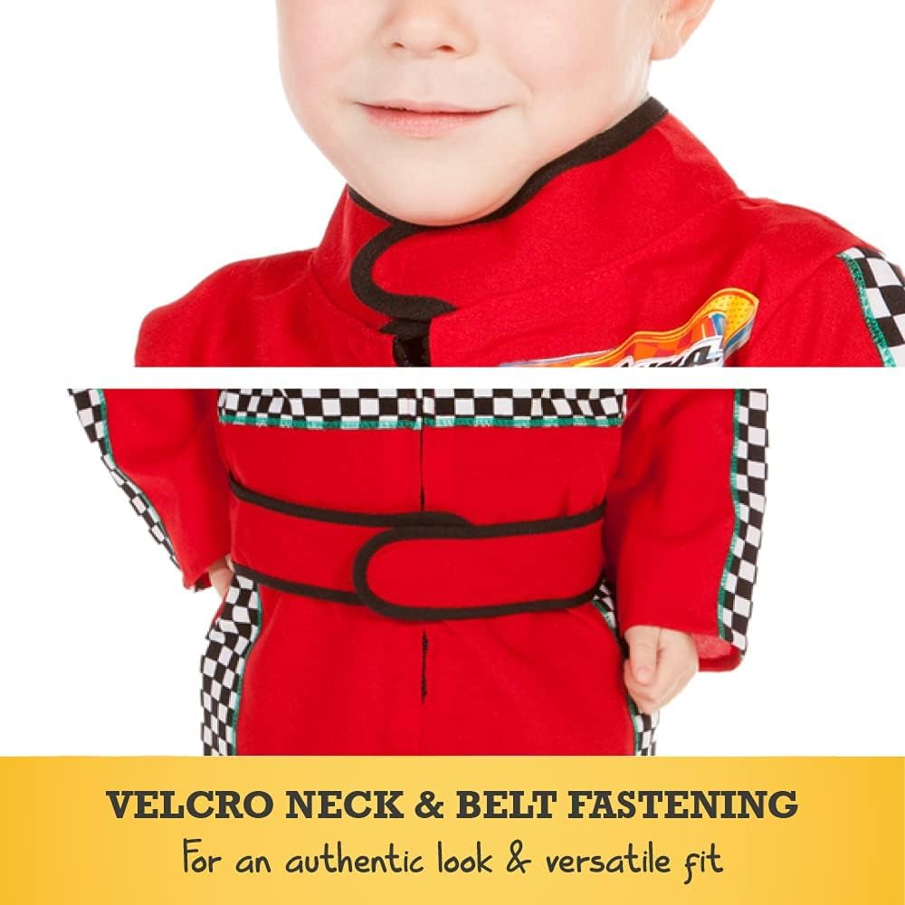 PRETEND TO BEE Racing Driver Costume - Red Suit and Cap, 2-3 Years 3