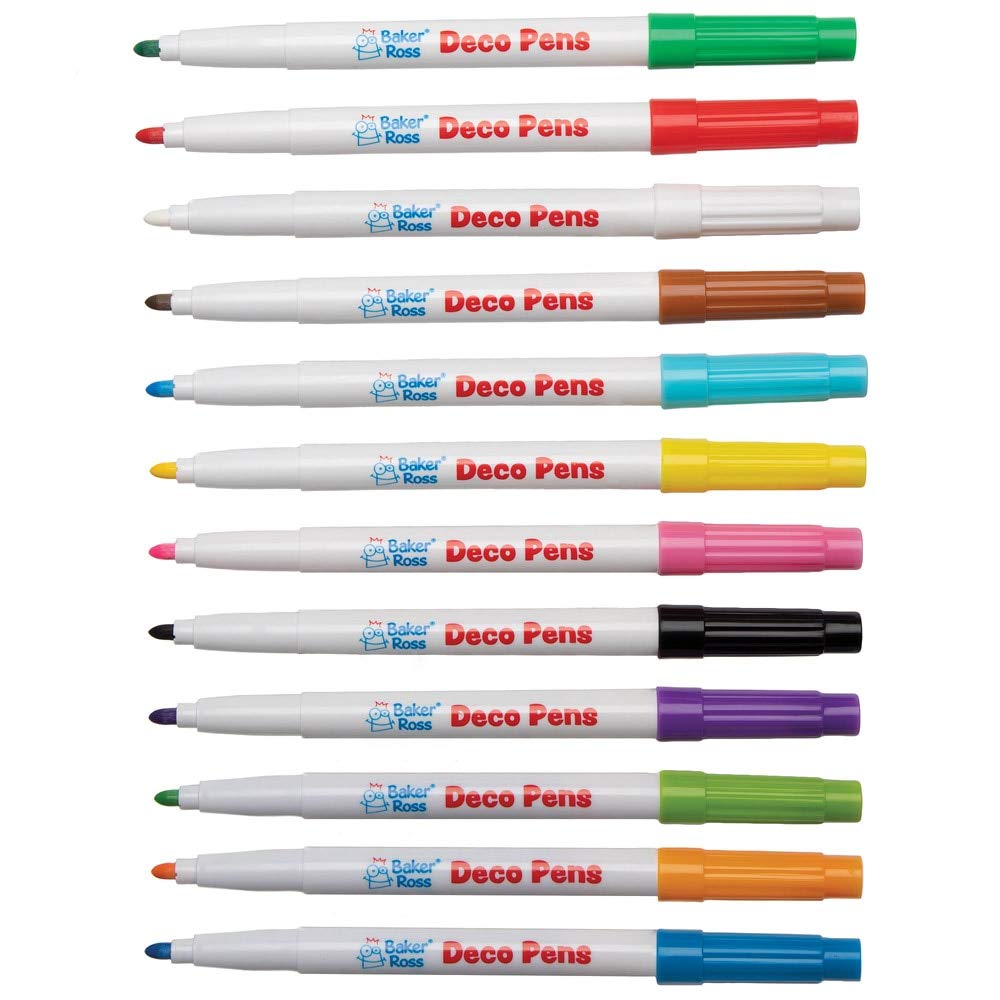Baker Ross AX112 Multi-Purpose Deco Pens - Pack of 12 Craft Markers for Kids 3