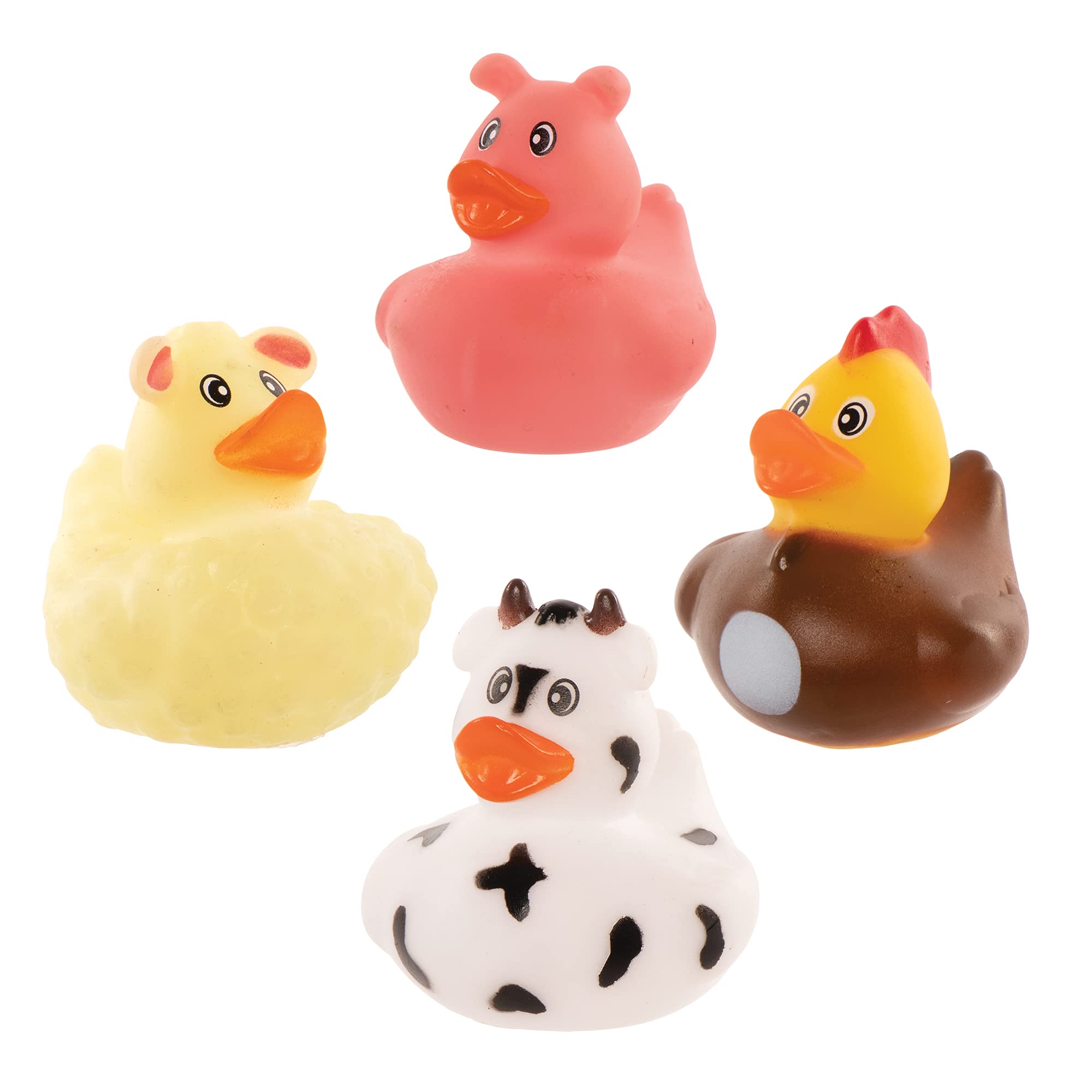 Baker Ross Farm Rubber Duck Bath Toys - Pack of 8 (Model FE326)