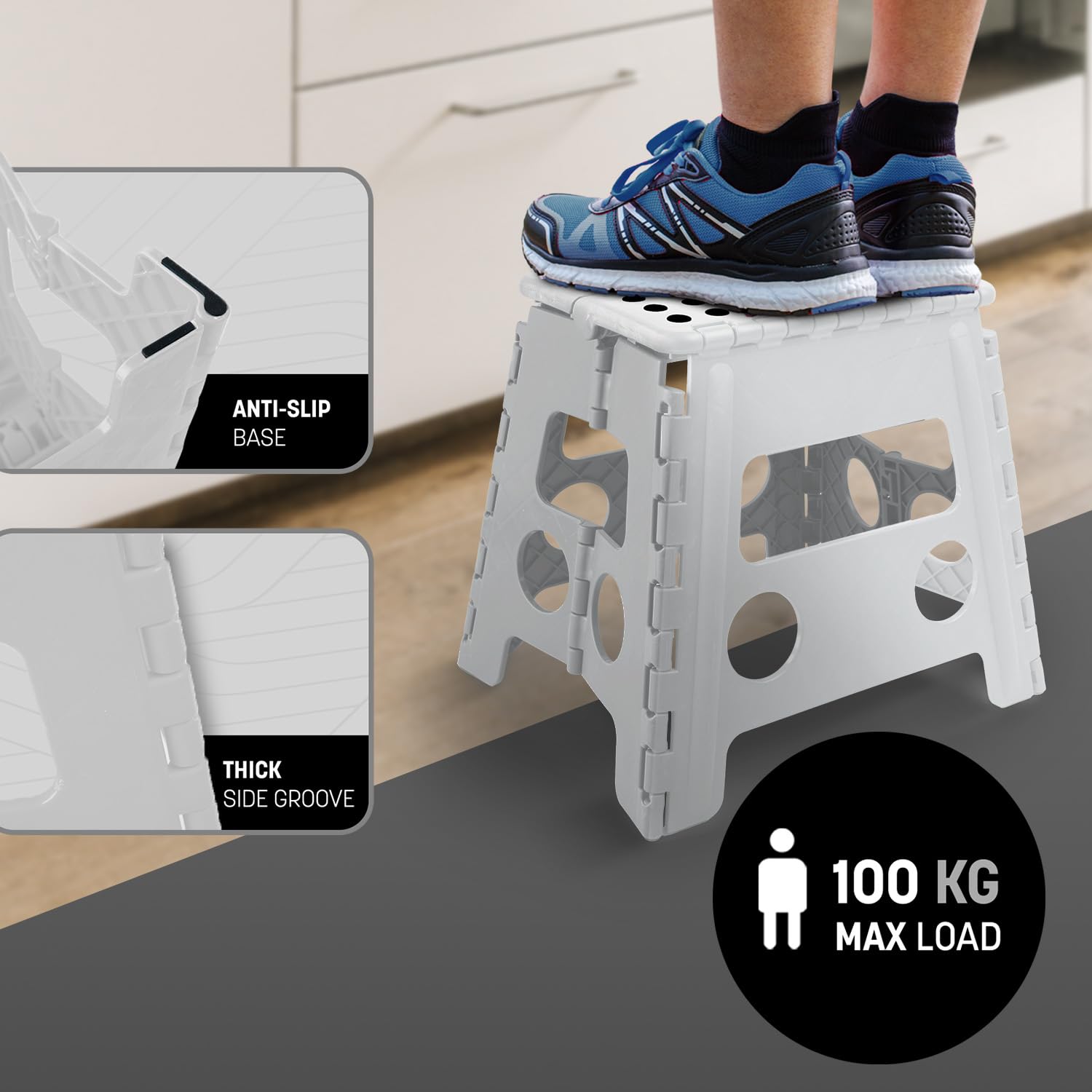 KEPLIN 13 Inch Heavy Duty Folding Step Stool | Non-Slip Foldable Footstool 3