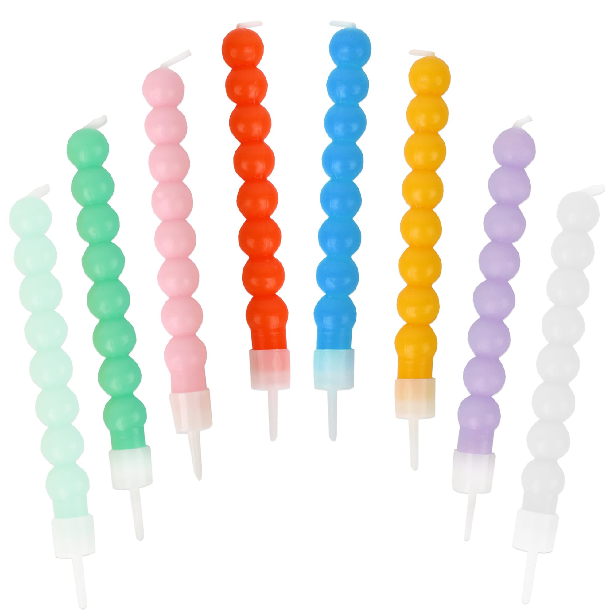 Talking Tables 8 x Bobble Birthday Candles - Colourful Pastel Cake Toppers | 8cm Tall