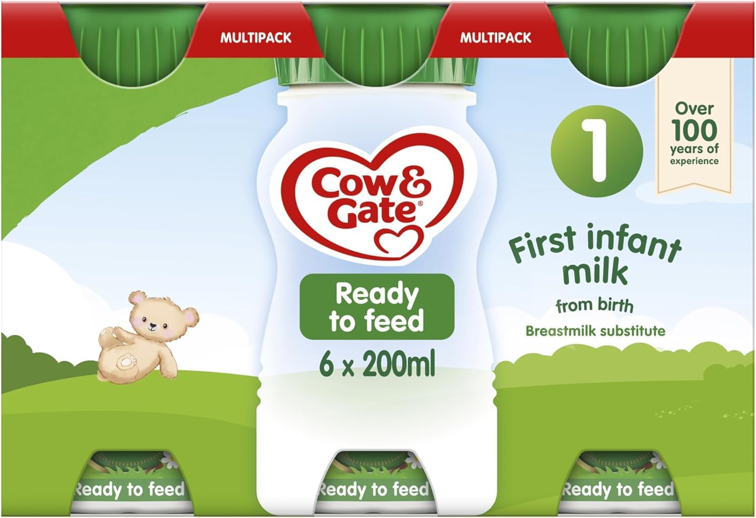 Cow & Gate First Infant Baby Milk Ready to Use Liquid Formula, 6 x 200ml 7