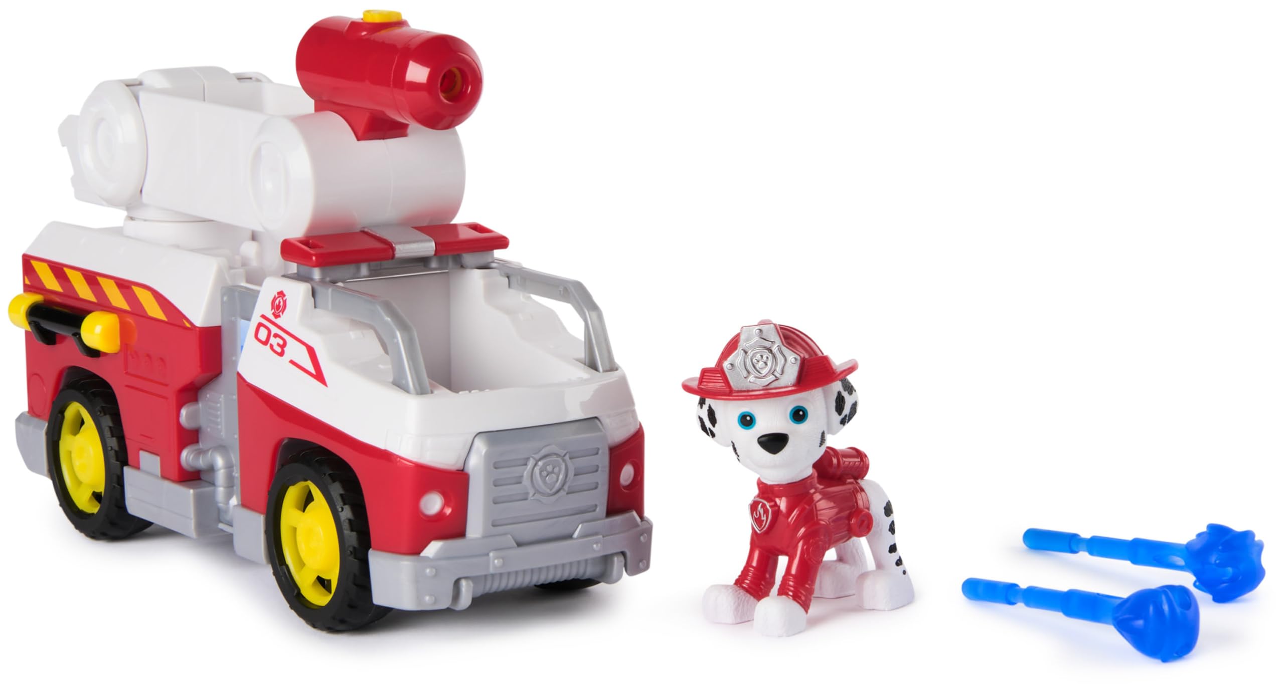 Paw Patrol Marshall Rescue Feuerwehrauto mit Actionfigur und Projektilwerfer – Feuerwehrauto-Spielzeug für Kinder ab 3 Jahren