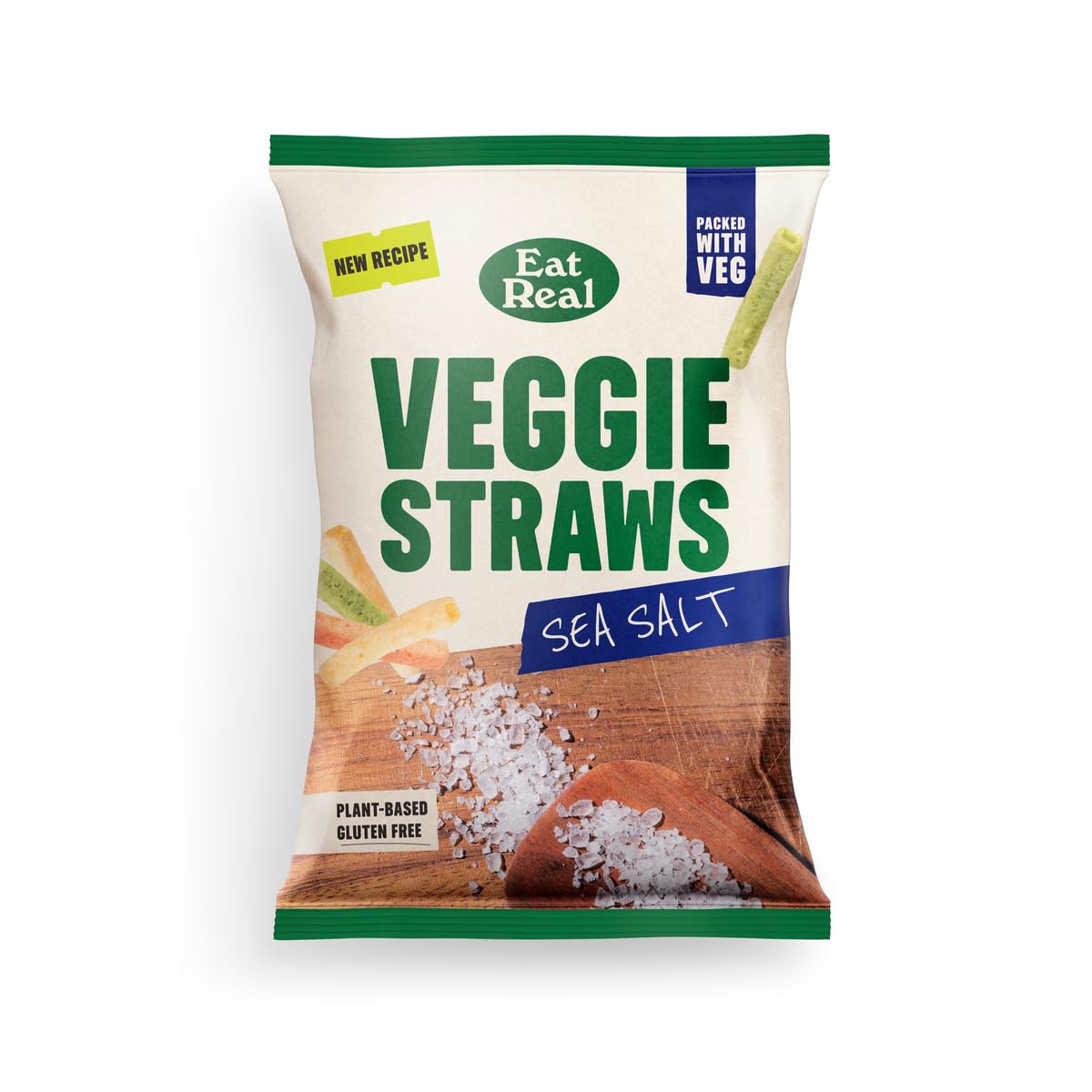Eat Real Veggie Straws Sea Salted Multipack - 10 x 110g Bags | Gluten-Free & Vegan Snack