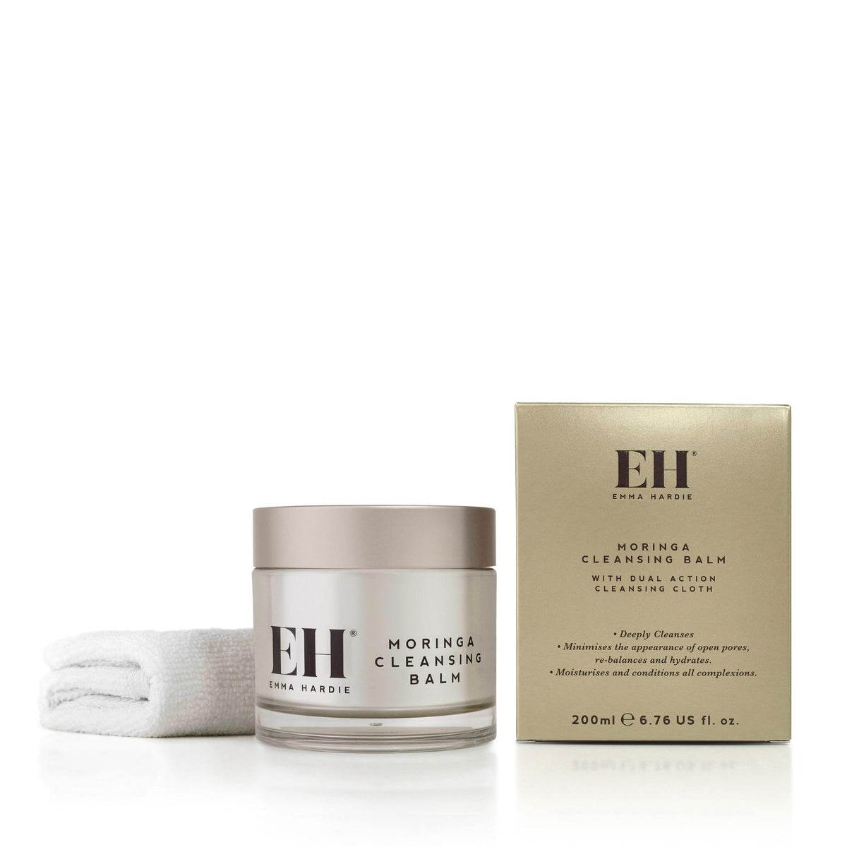 Emma Hardie Moringa Cleansing Balm with Cleansing Cloth Set - 200ml, No-Rinse