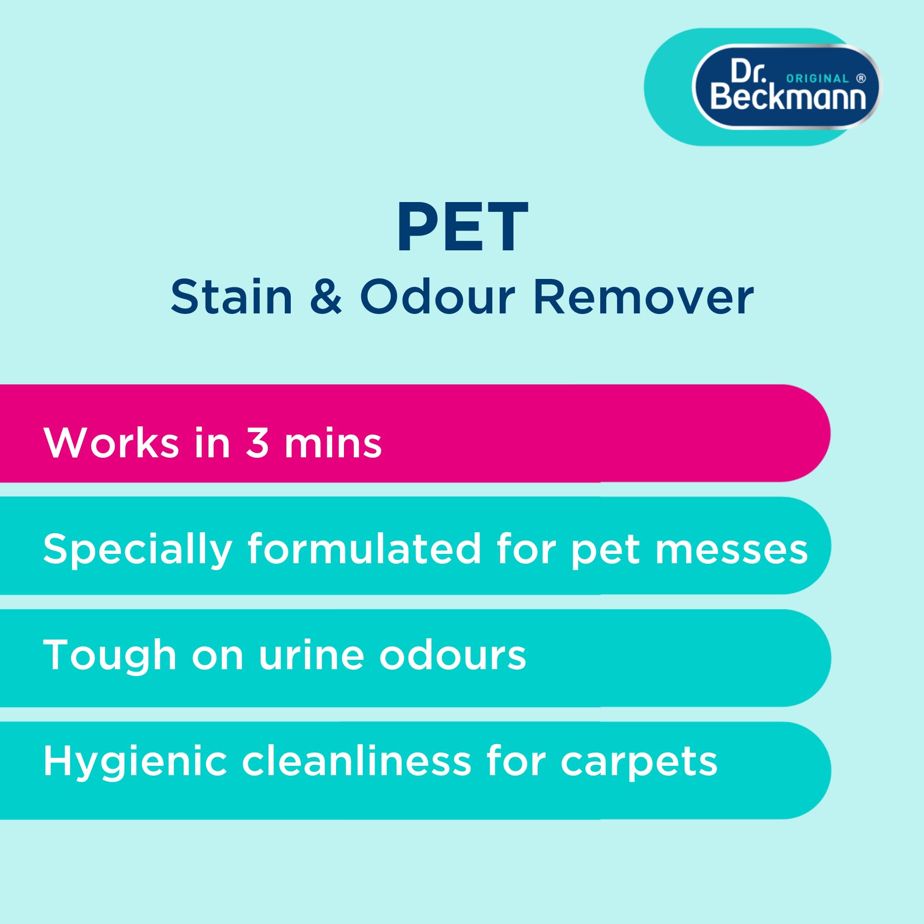Dr. Beckmann Pet Stain and Odour Remover - Fast-Acting Oxy-Powered Formula | 1.3L Liquid