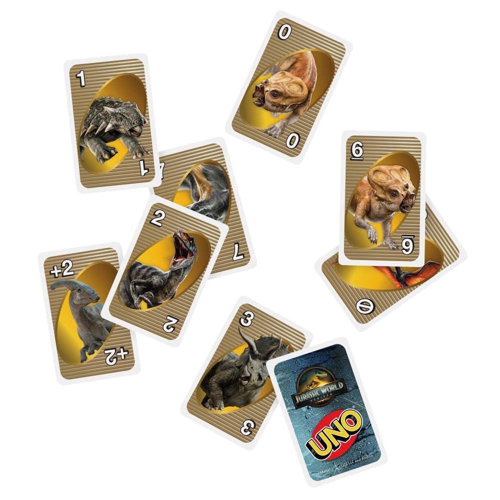 Mattel Games UNO Jurassic World Rebirth Card Game | Ages 7+ | 2-10 Players 5