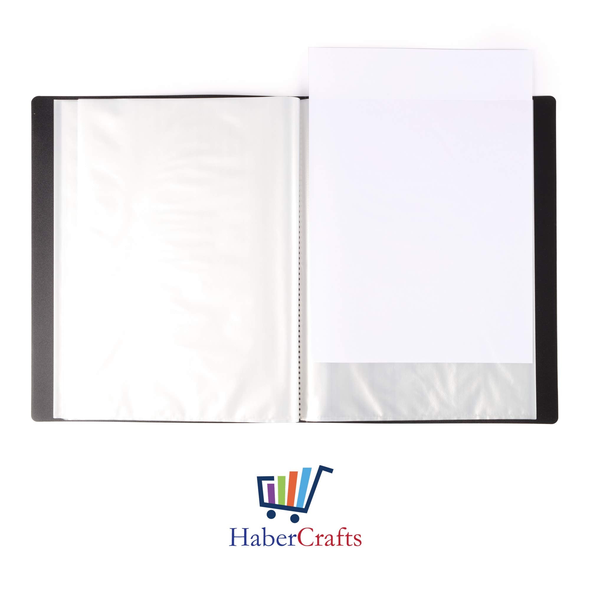 Habercrafts A4 Display Book Folder - 20 Pockets (40 Views) | Pack of 3 | Black