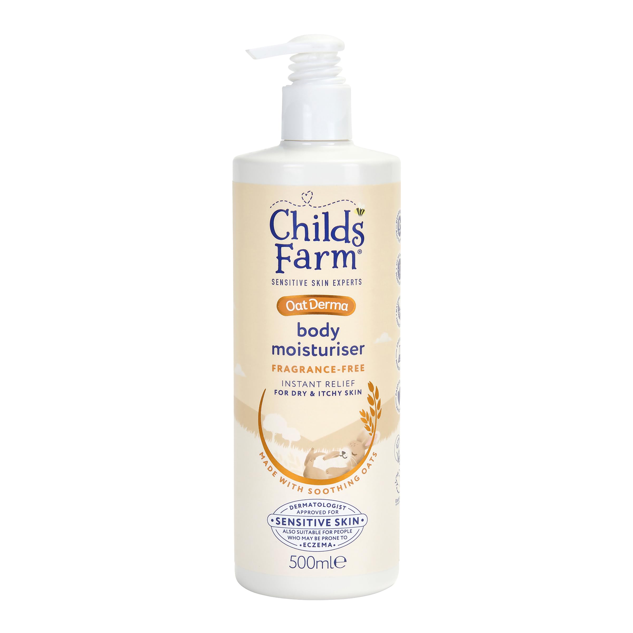 Childs Farm OatDerma Body Moisturiser Cream - Fragrance Free, Soothing Hydration, 500 ml 1