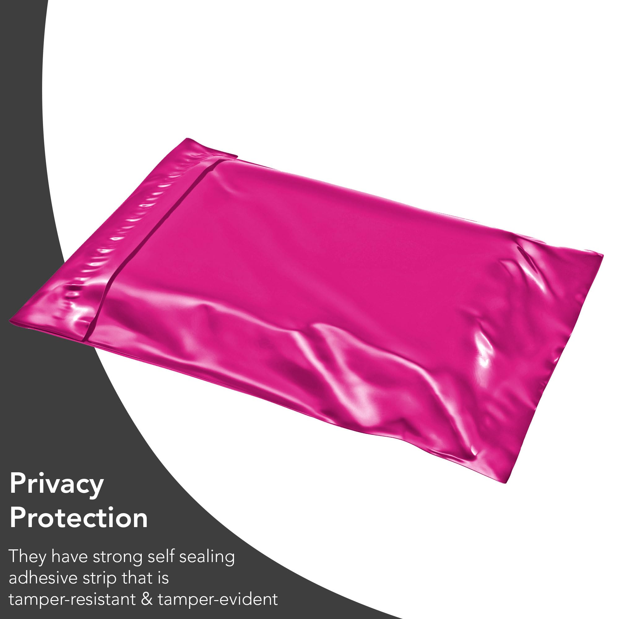 iSOUL Hot Pink Parcel Bags - 50 Count Mixed Sizes (6x9 to 14x19 Inch) | Water Resistant 6