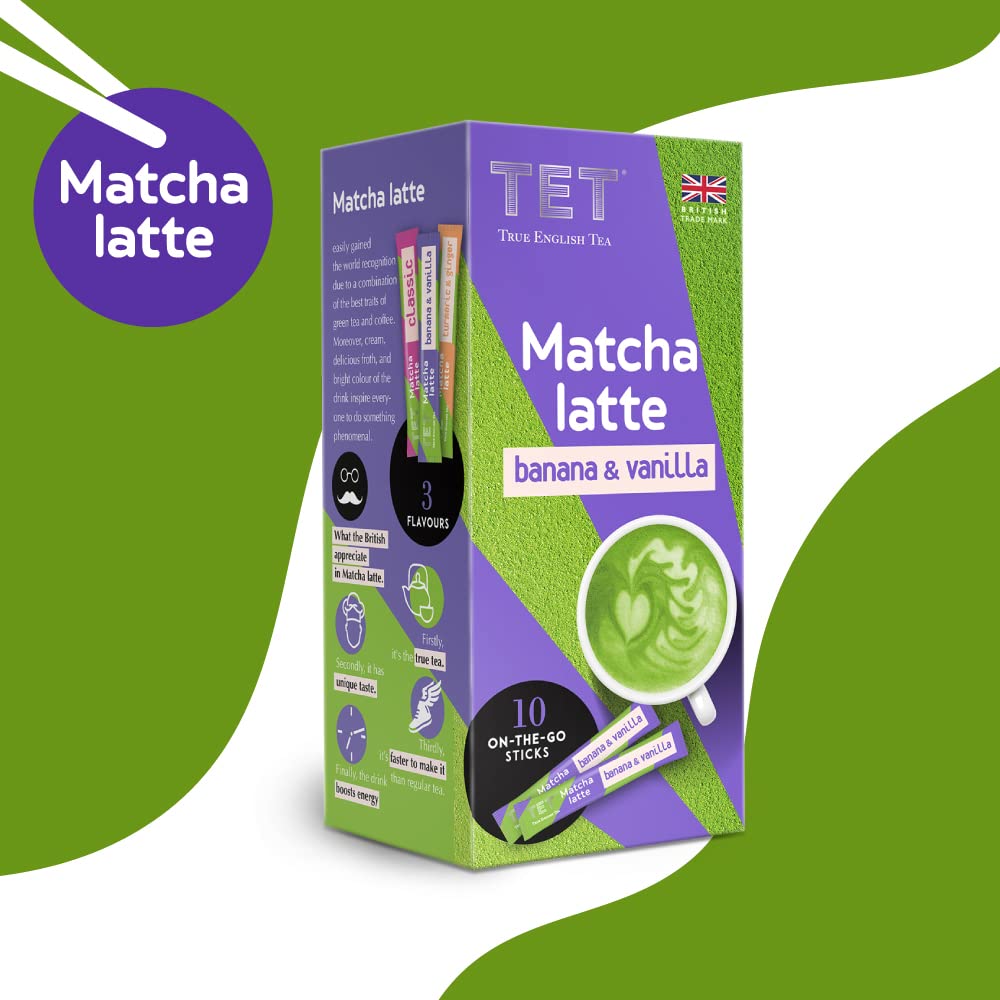 TET Matcha Latte Powder - Banana & Vanilla Green Tea Drink Mix | 100g 4