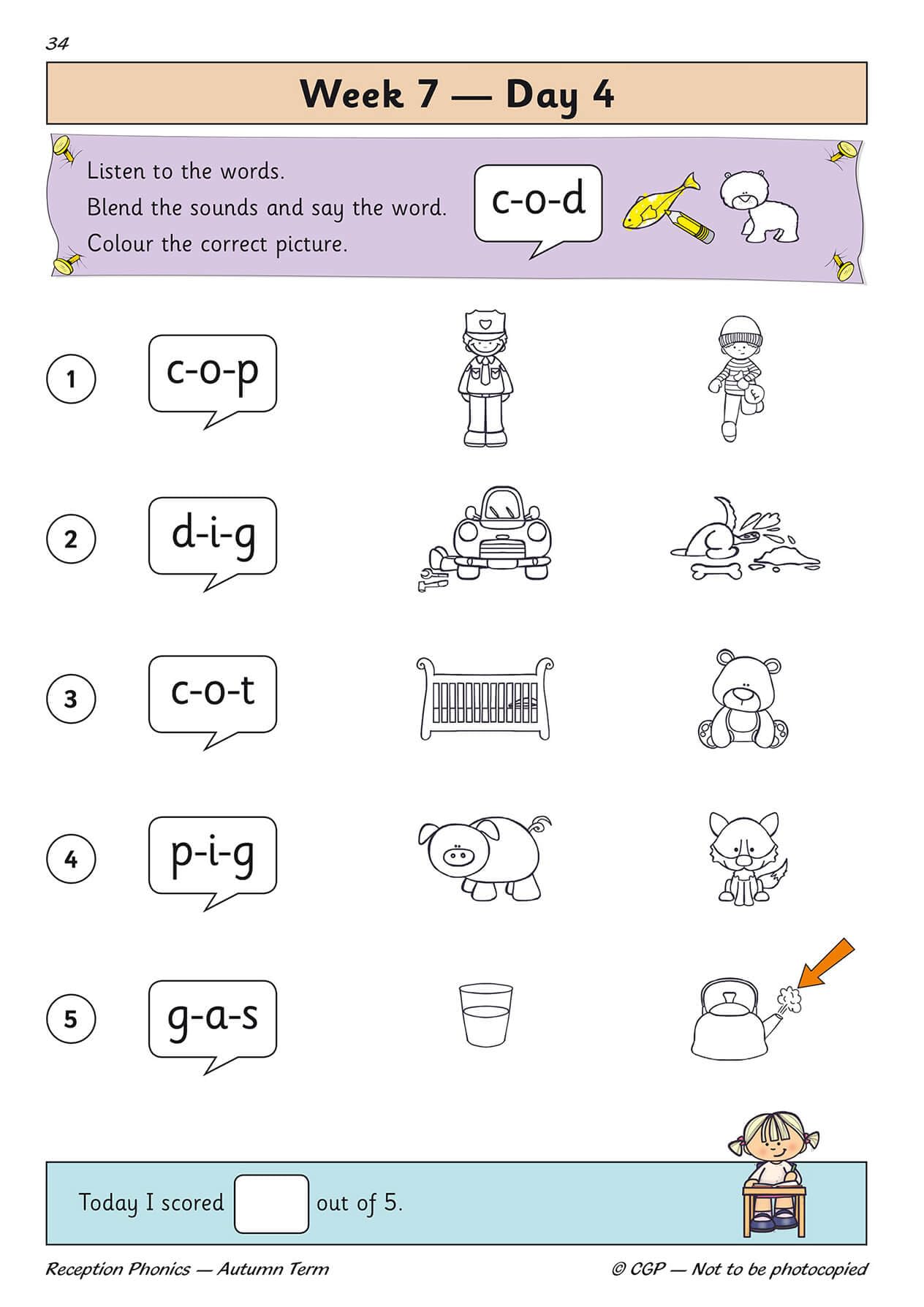CGP Reception Phonics Daily Practice Book: Autumn Term | Home Schooling Workbook | Paperback 5