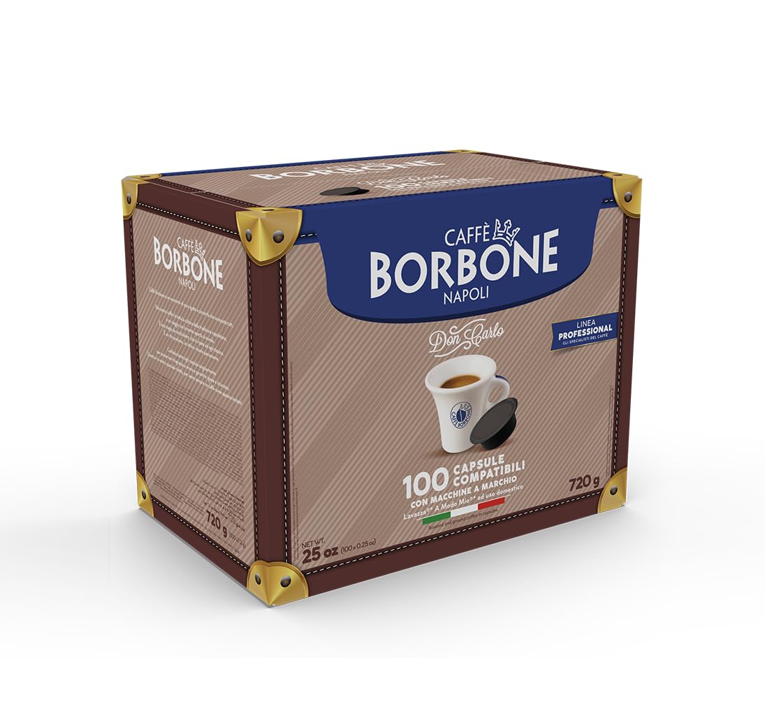 Caffè Borbone Don Carlo Red Blend Coffee Capsules - 100 Count for Lavazza A Modo Mio Machines