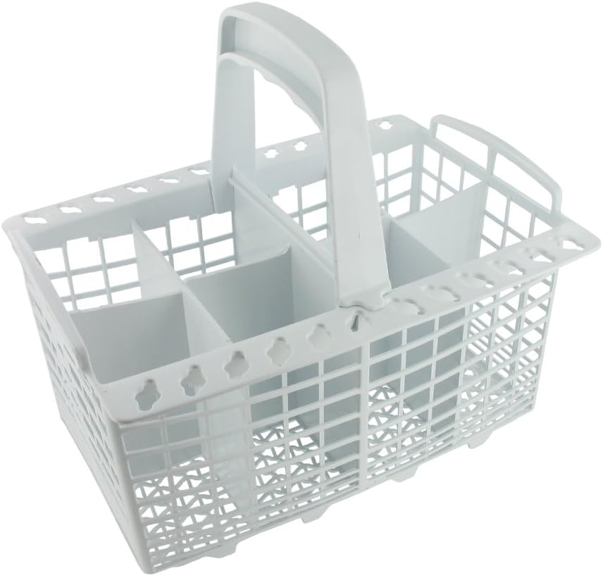 Indesit Universal 8-Compartment Cutlery Basket with Handle - White