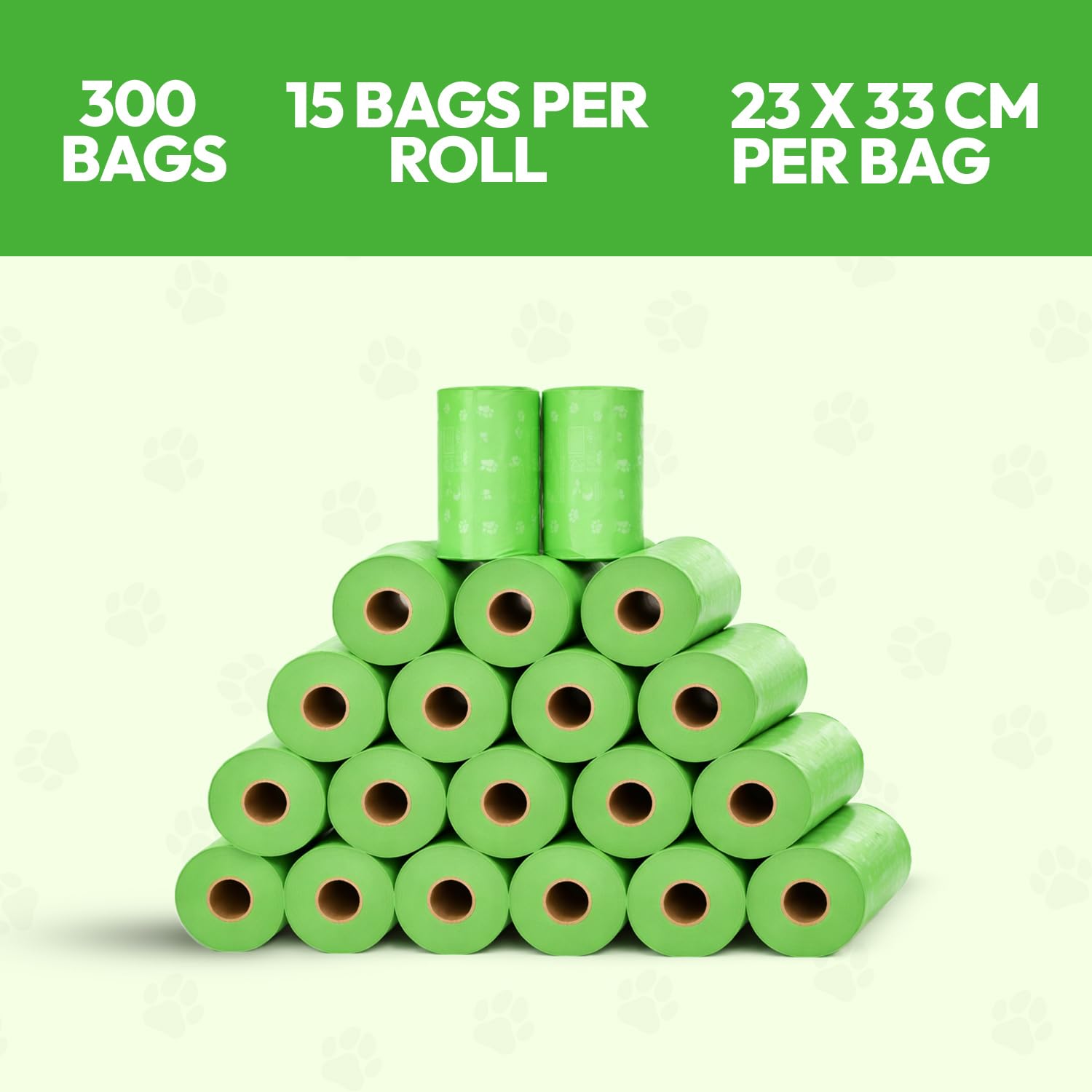 CareBee Dog Poo Bags - 300 Unscented Leak-Proof Rolls | Extra Thick | Recyclable