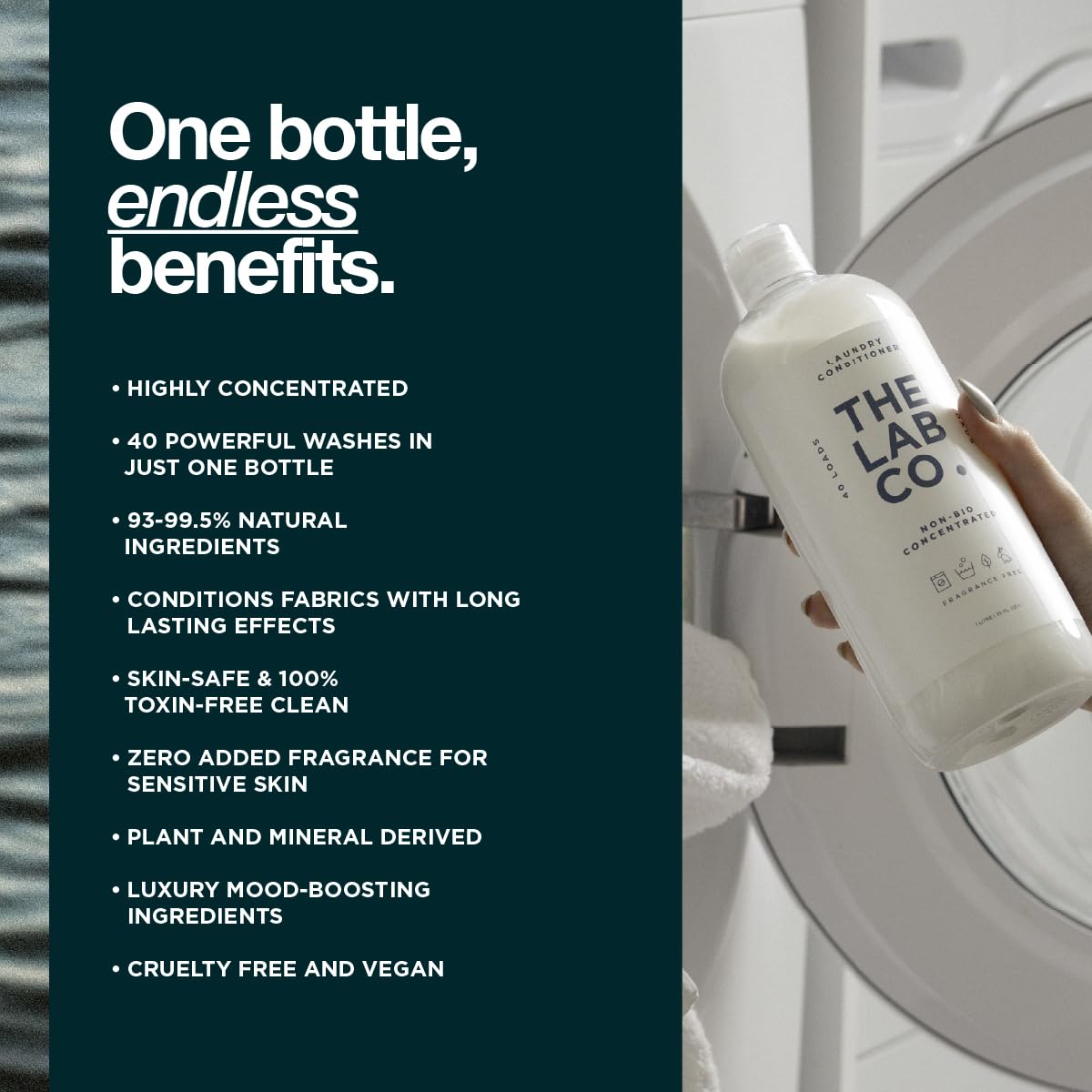 The Lab Co. Fragrance Free Liquid Fabric Softener | Non-Bio | 1L | Up to 40 Washes 5