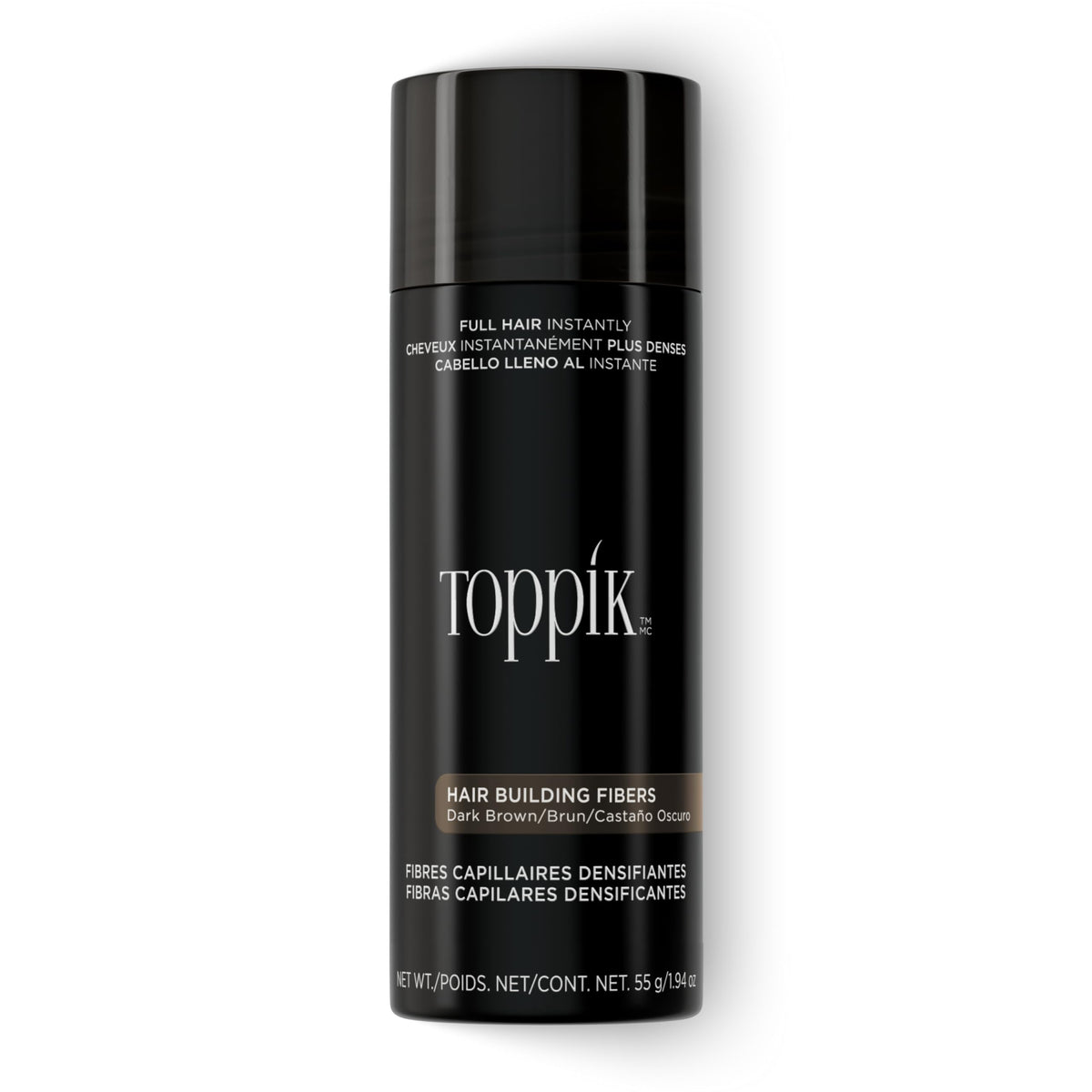 TOPPIK Hair Building Fibers - Thicker-Looking Hairline & Crown | Dark Brown Powder | 55g