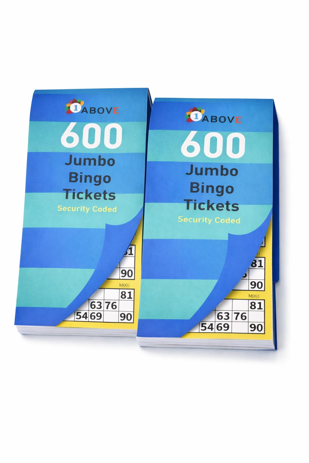 1ABOVE Bingo Books - 2 Pack Jumbo Tickets with Large Bold Numbers | Paper | Unisex Adult