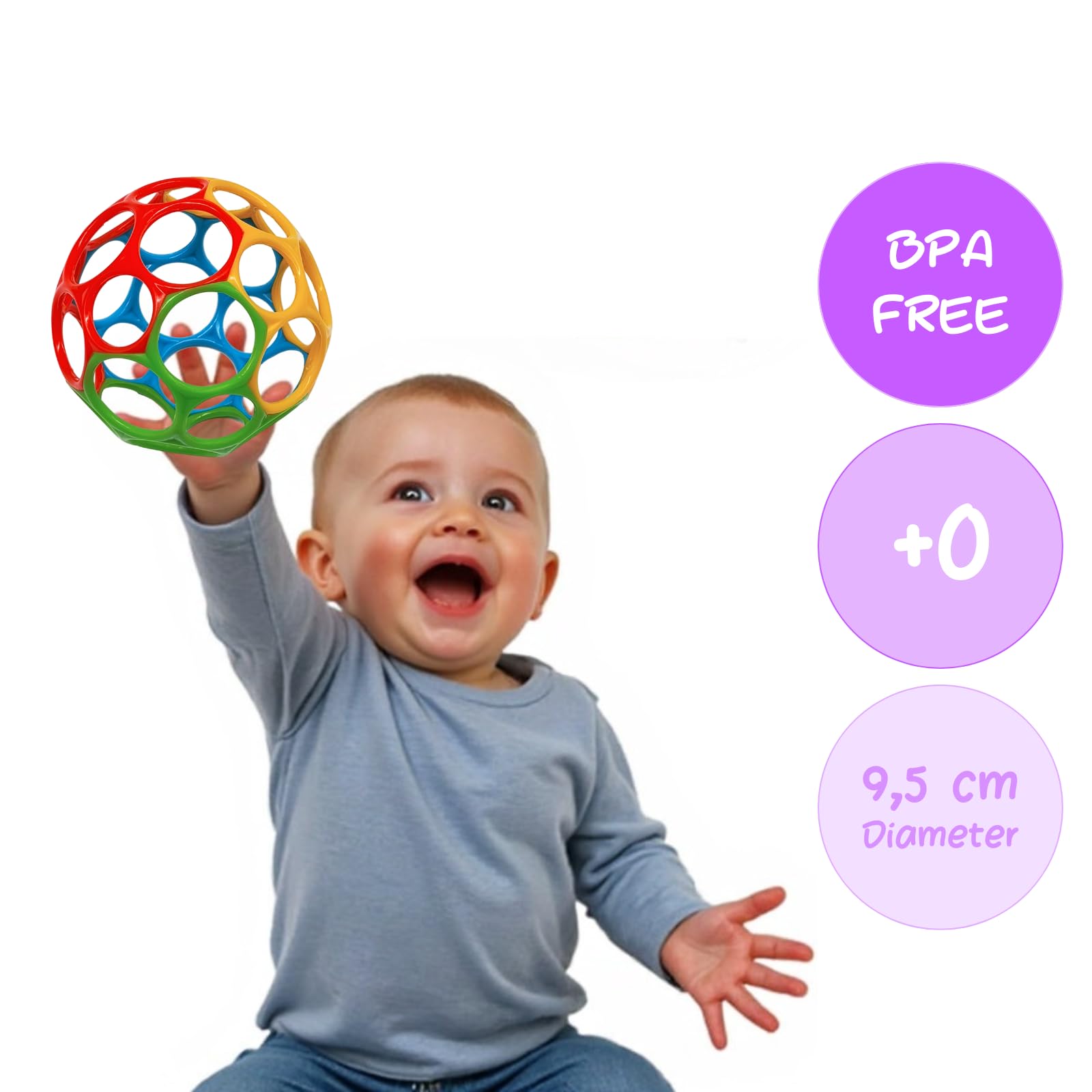 DOHE Educa Sensory Ball for Babies - Easy Grip, Soft & Lightweight Developmental Toy 2